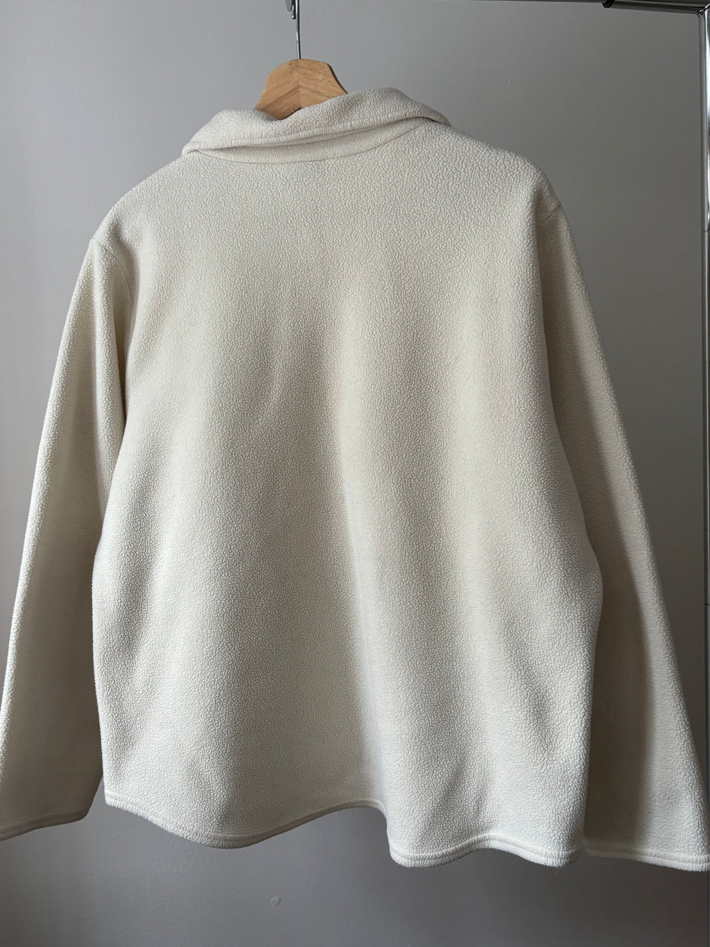 1990s Cream Boxy L.L. Bean Fleece Button Up