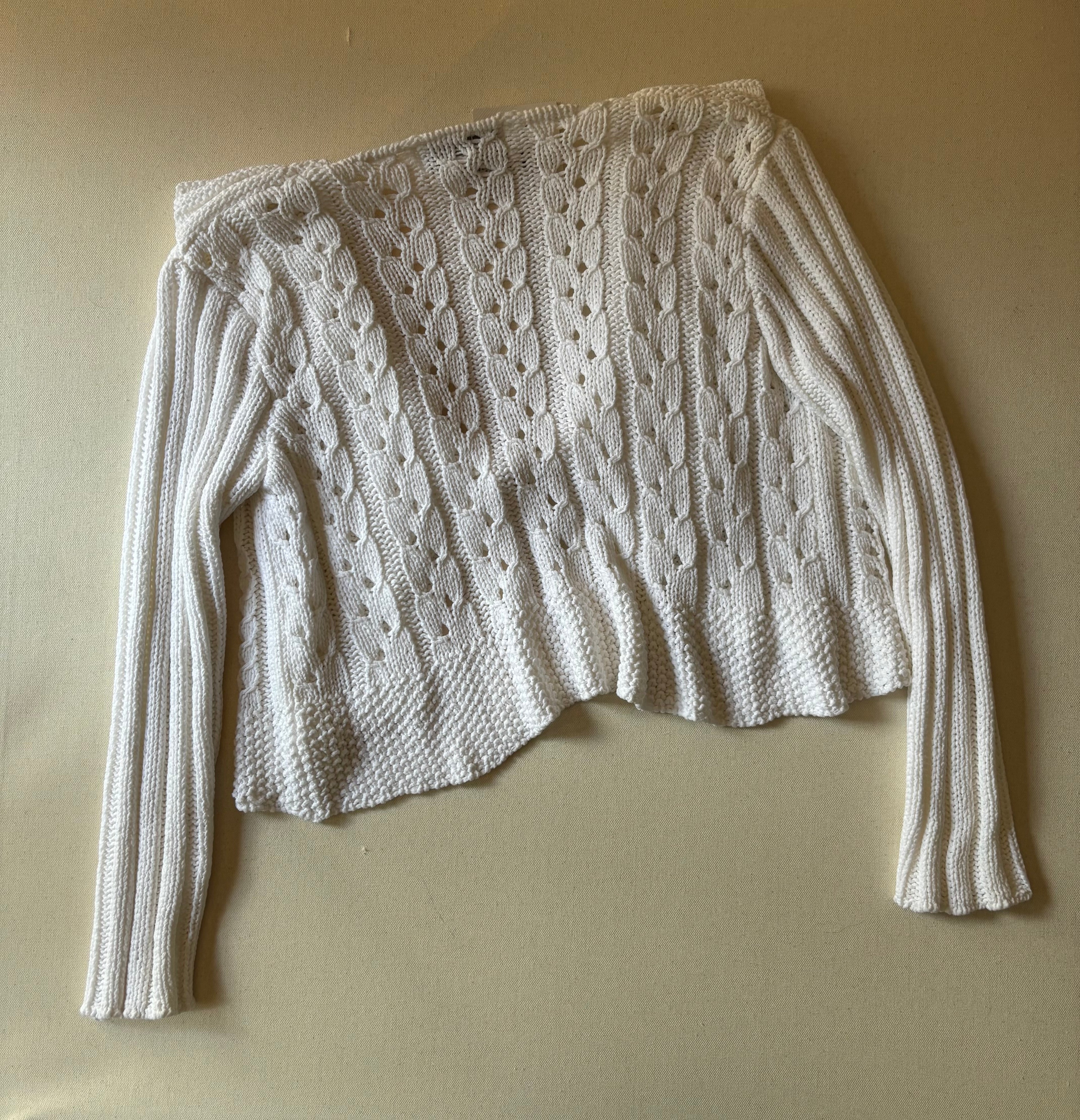 1990s Cropped Tie-Front Knit Cardigan