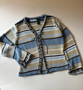 1990s Earth Tone Striped Knit with Cut Outs & Tie