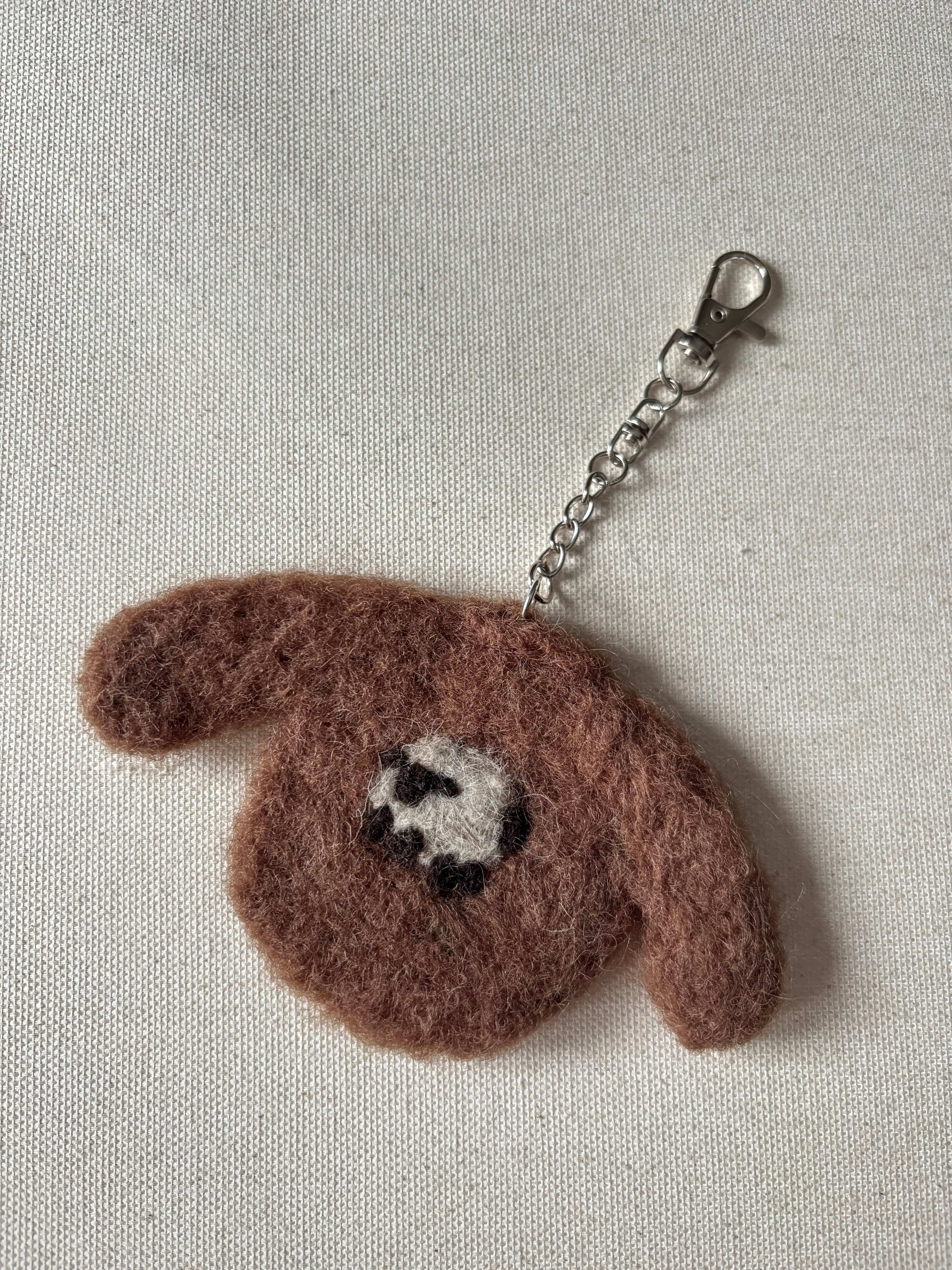 Felted Wool Brown Sheep Sweater Bag Charm