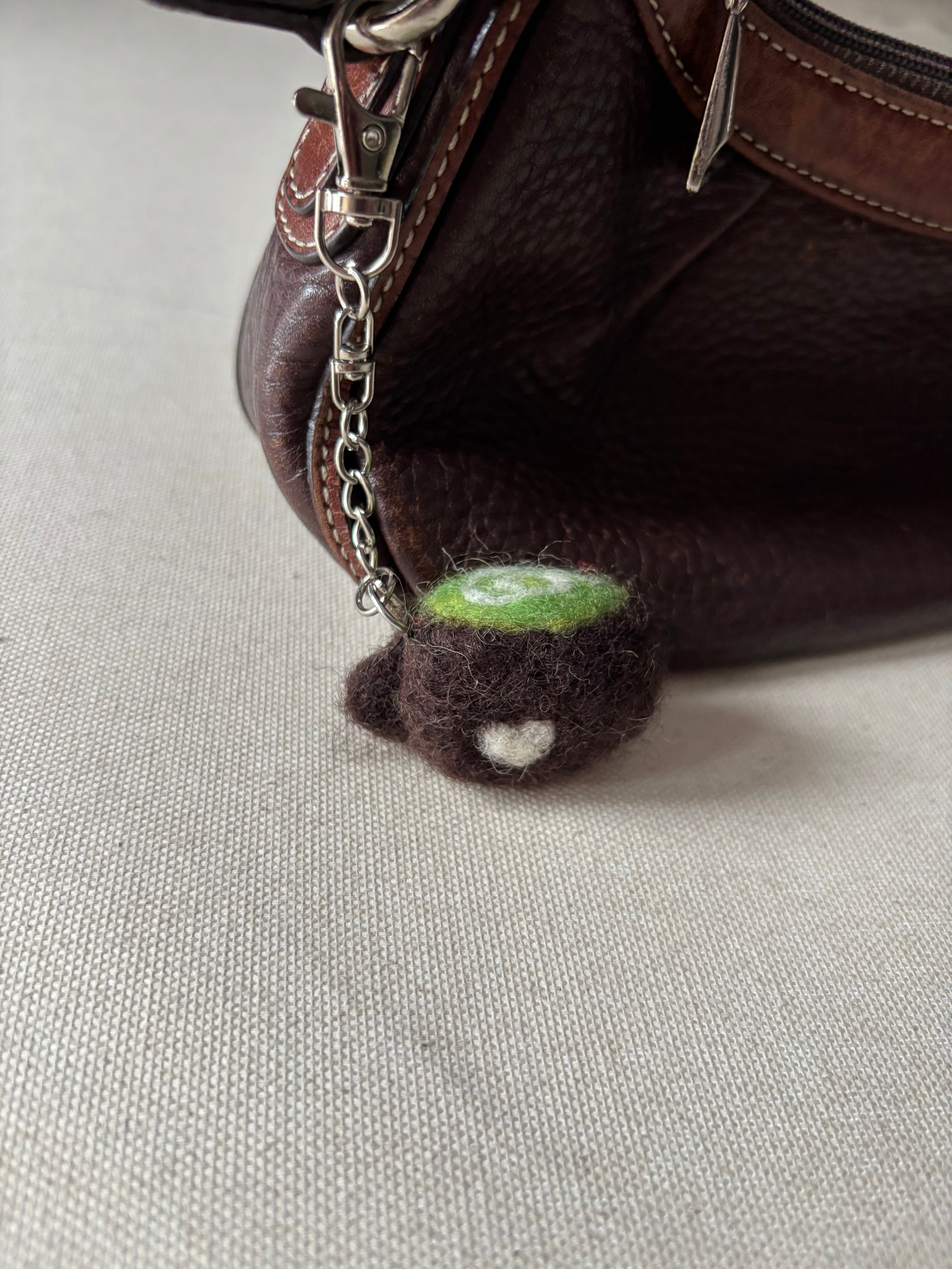 Felted Wool Matcha Latté Bag Charm