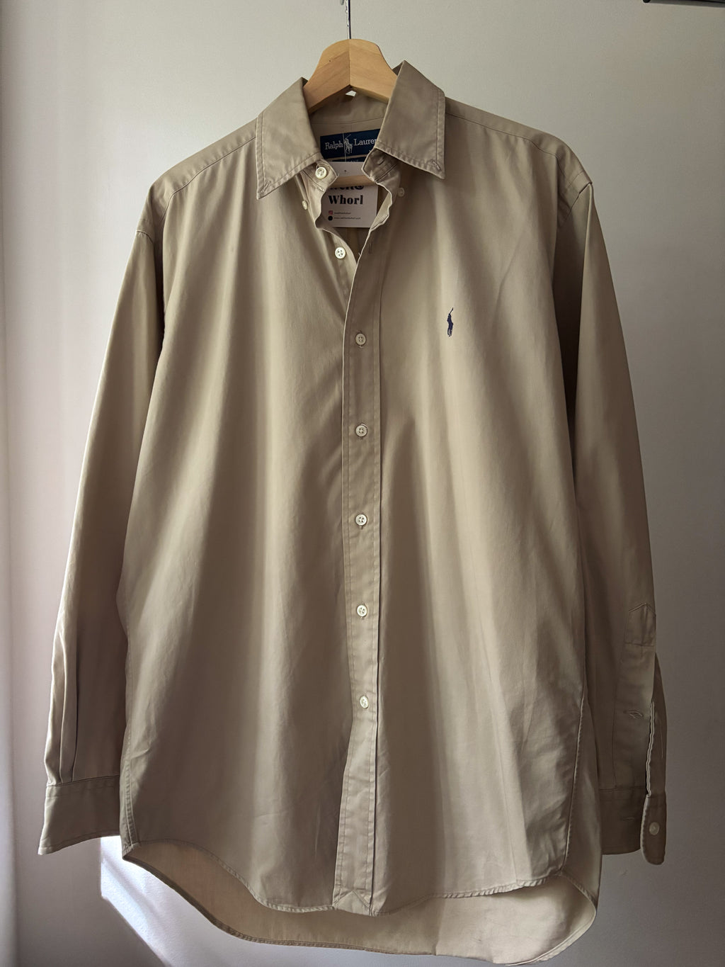 1990s Ralph Lauren Button Up Shirt with Navy Pony