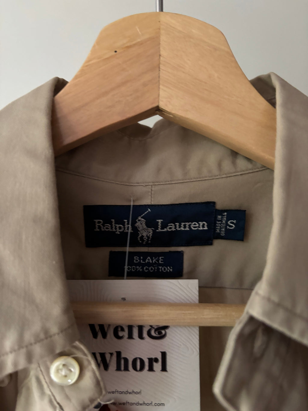 1990s Ralph Lauren Button Up Shirt with Navy Pony