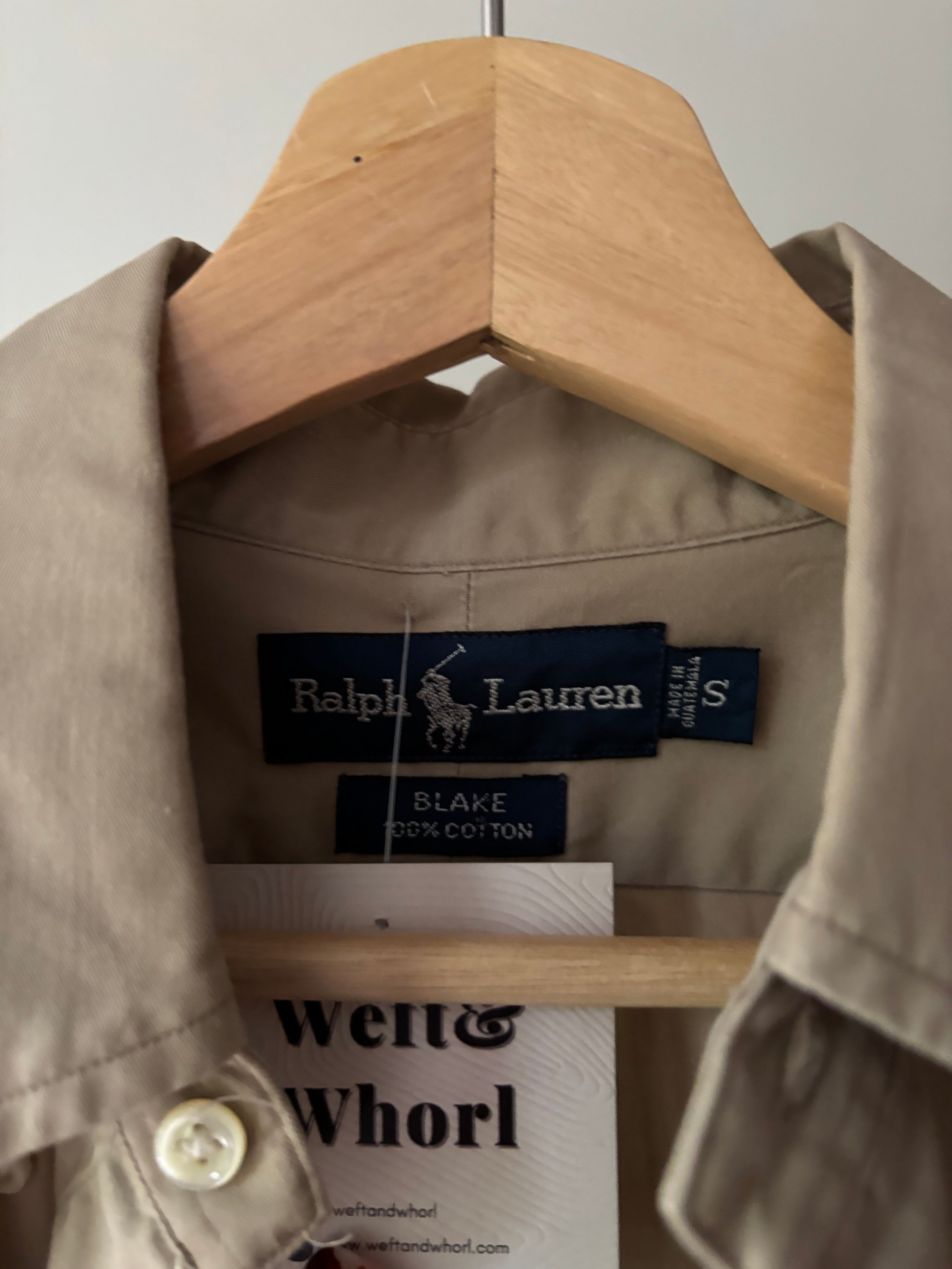 1990s Ralph Lauren Button Up Shirt with Navy Pony