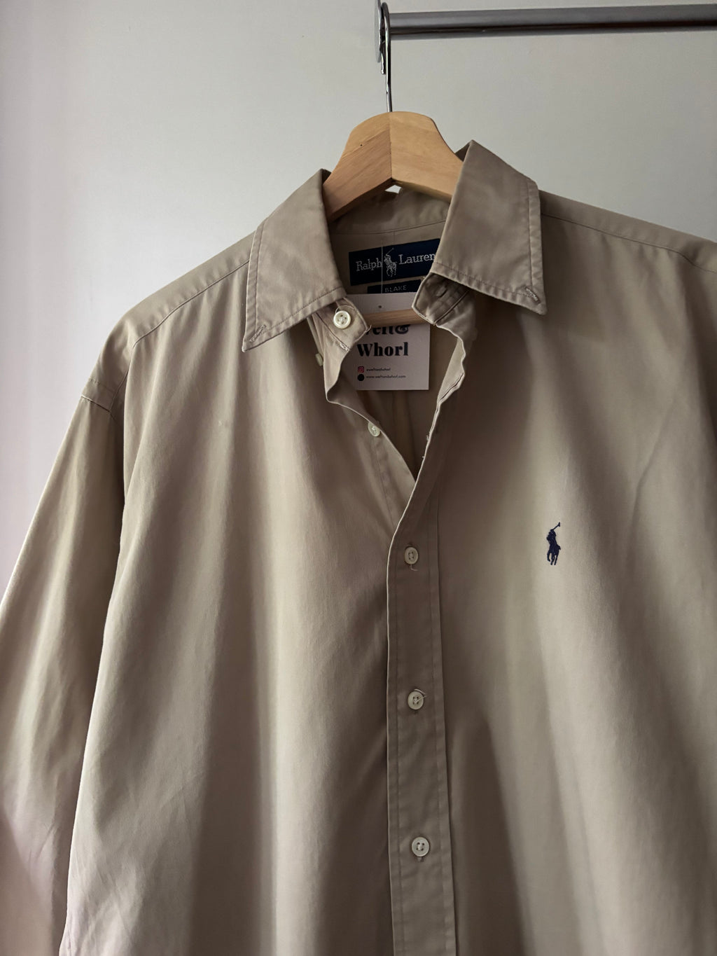 1990s Ralph Lauren Button Up Shirt with Navy Pony