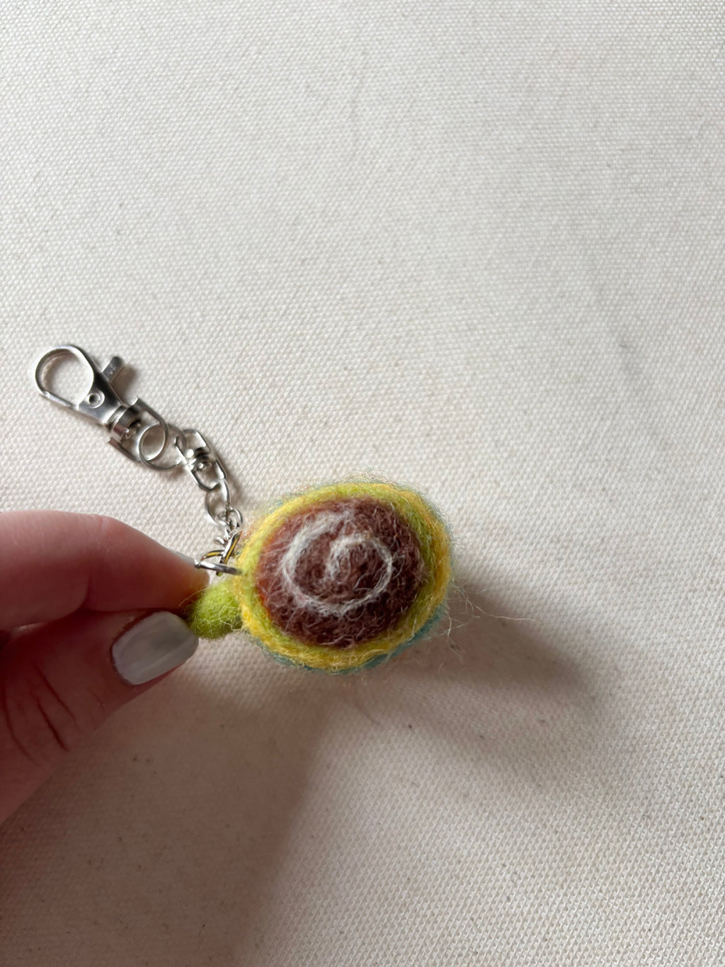 Felted Wool Striped Latté Bag Charm