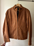 Y2K Brown Italian Leather Jacket, made in Canada