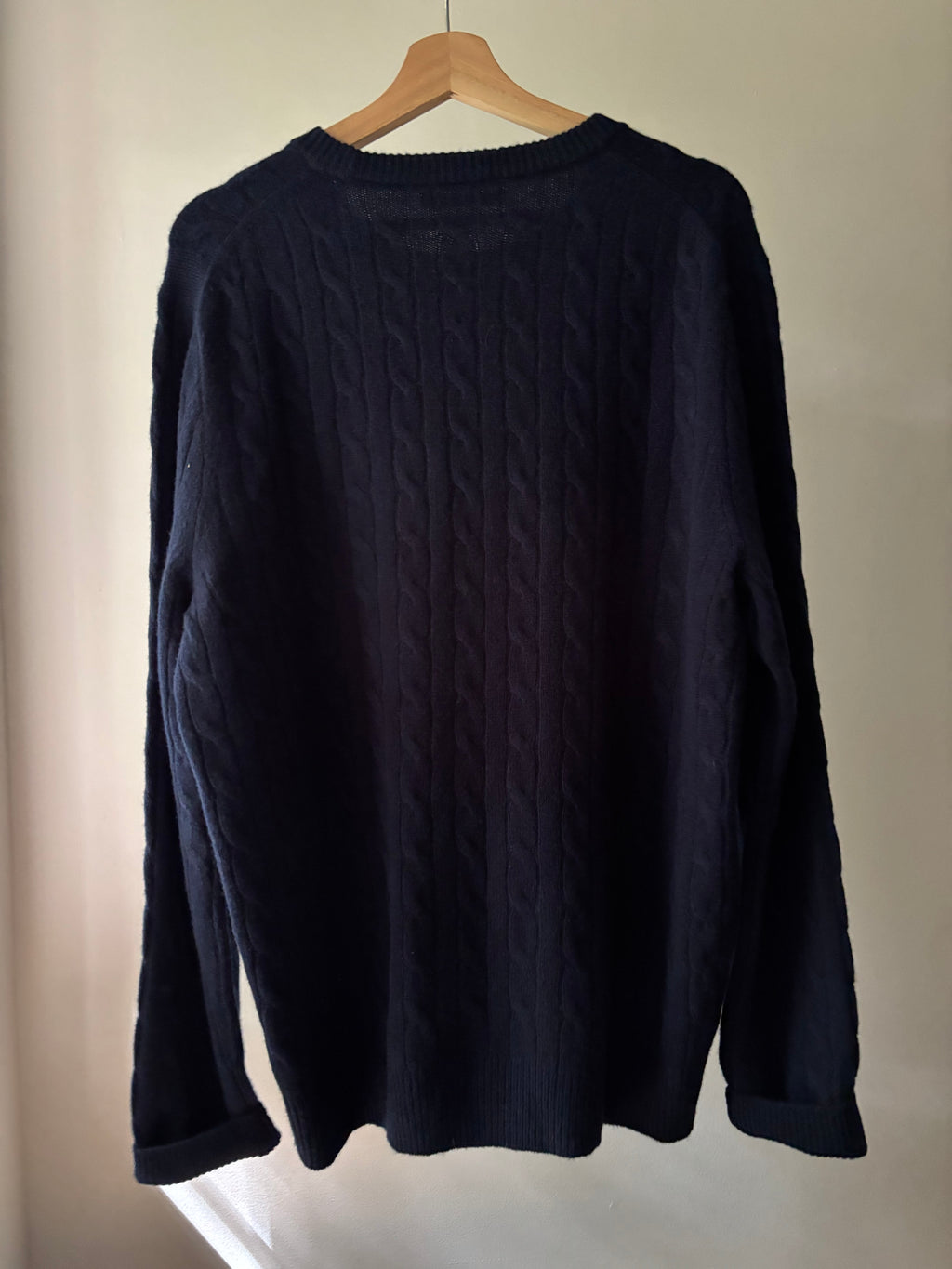 Navy Blue Cashmere Cable knit Sweater