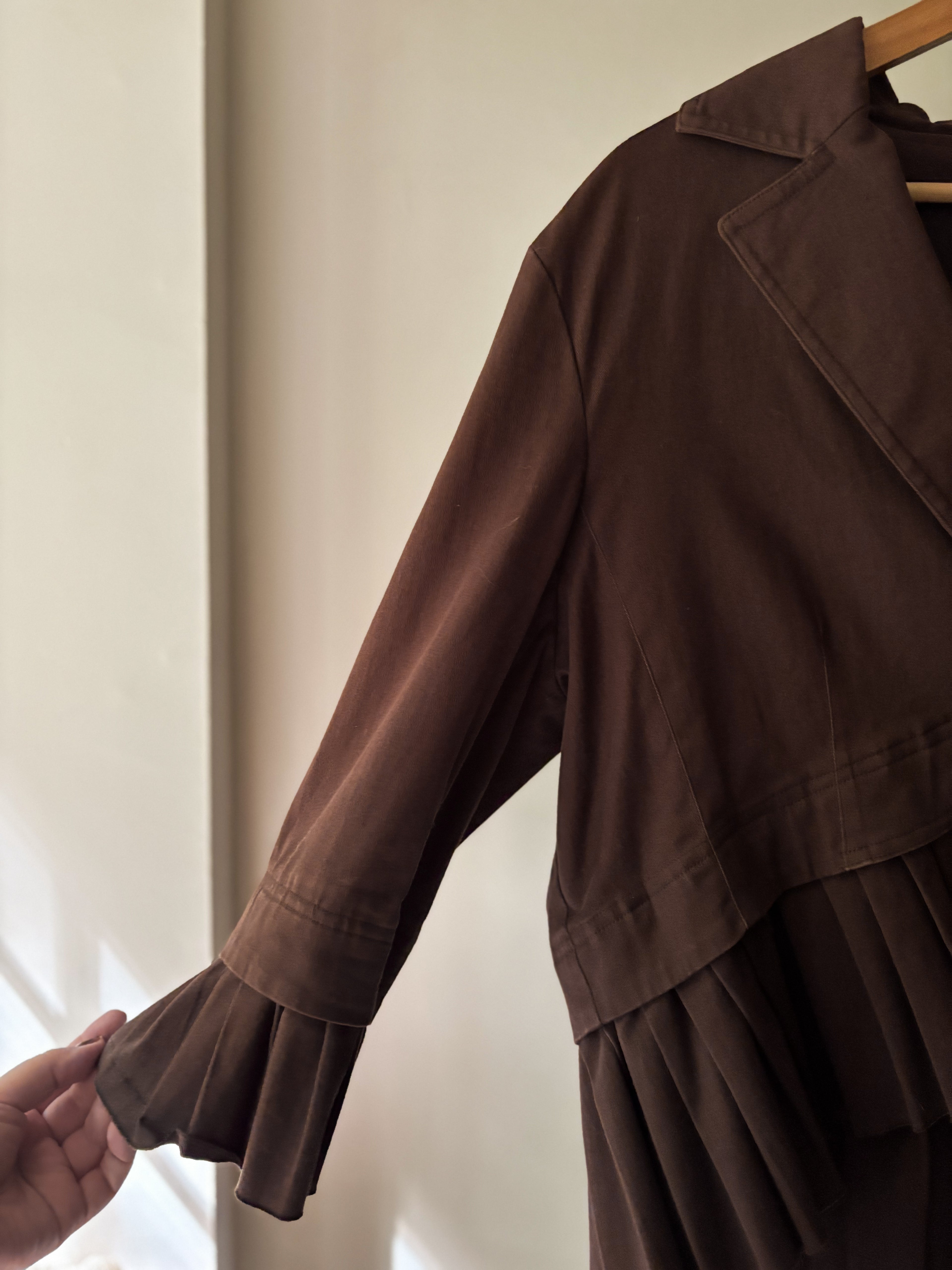 Y2K Brown Jacket with Pleating