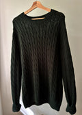 Heavy Cotton Forest Green Cable knit Sweater
