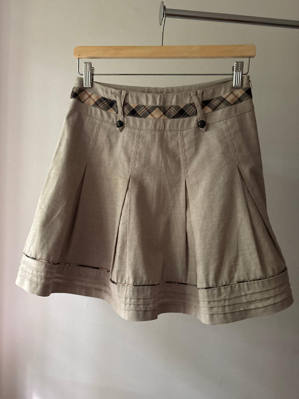 1990s Pleated Mini Skirt | Size 26"