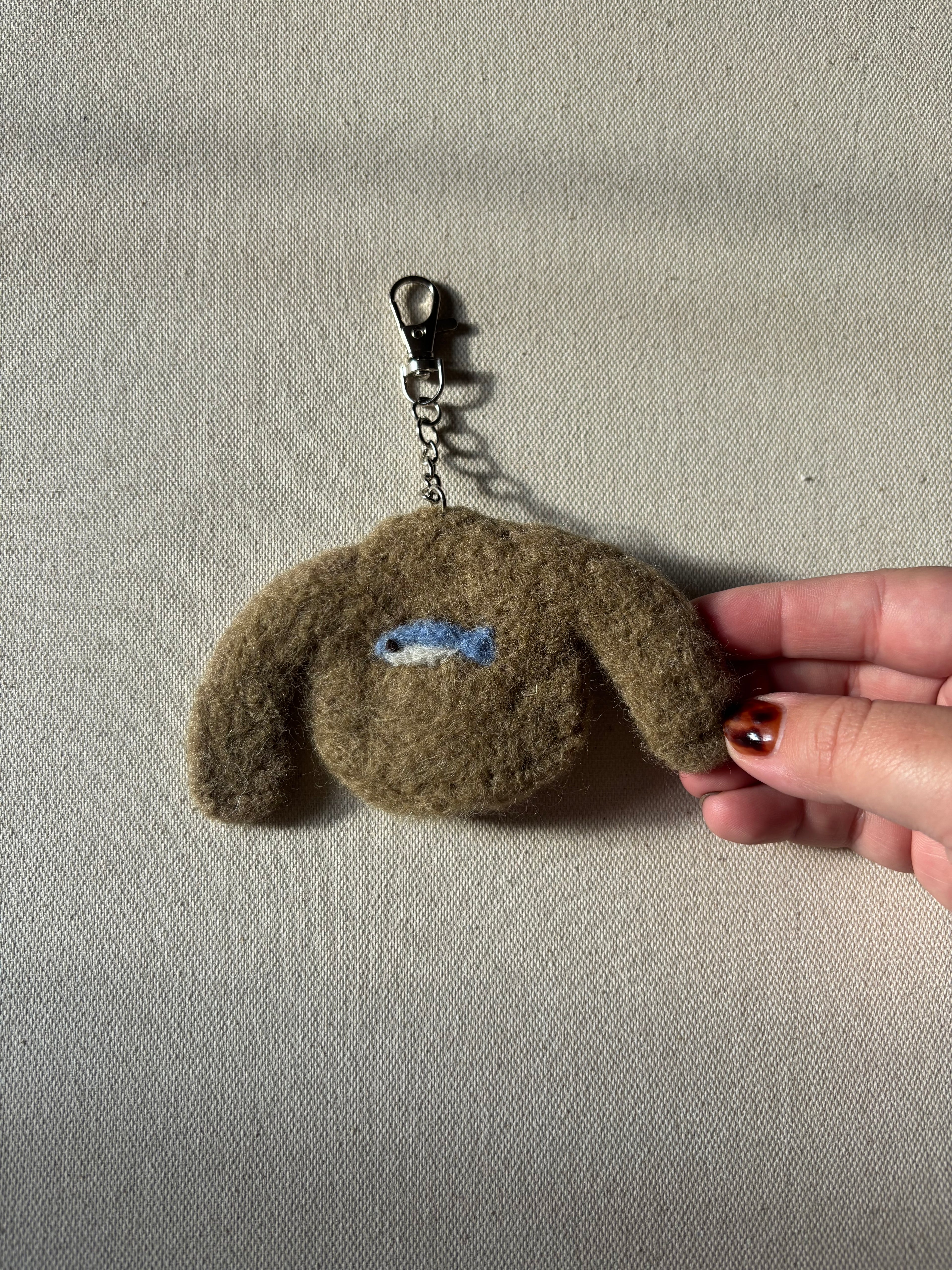 Hand Felted Wool Fish Sweater Bag Charm