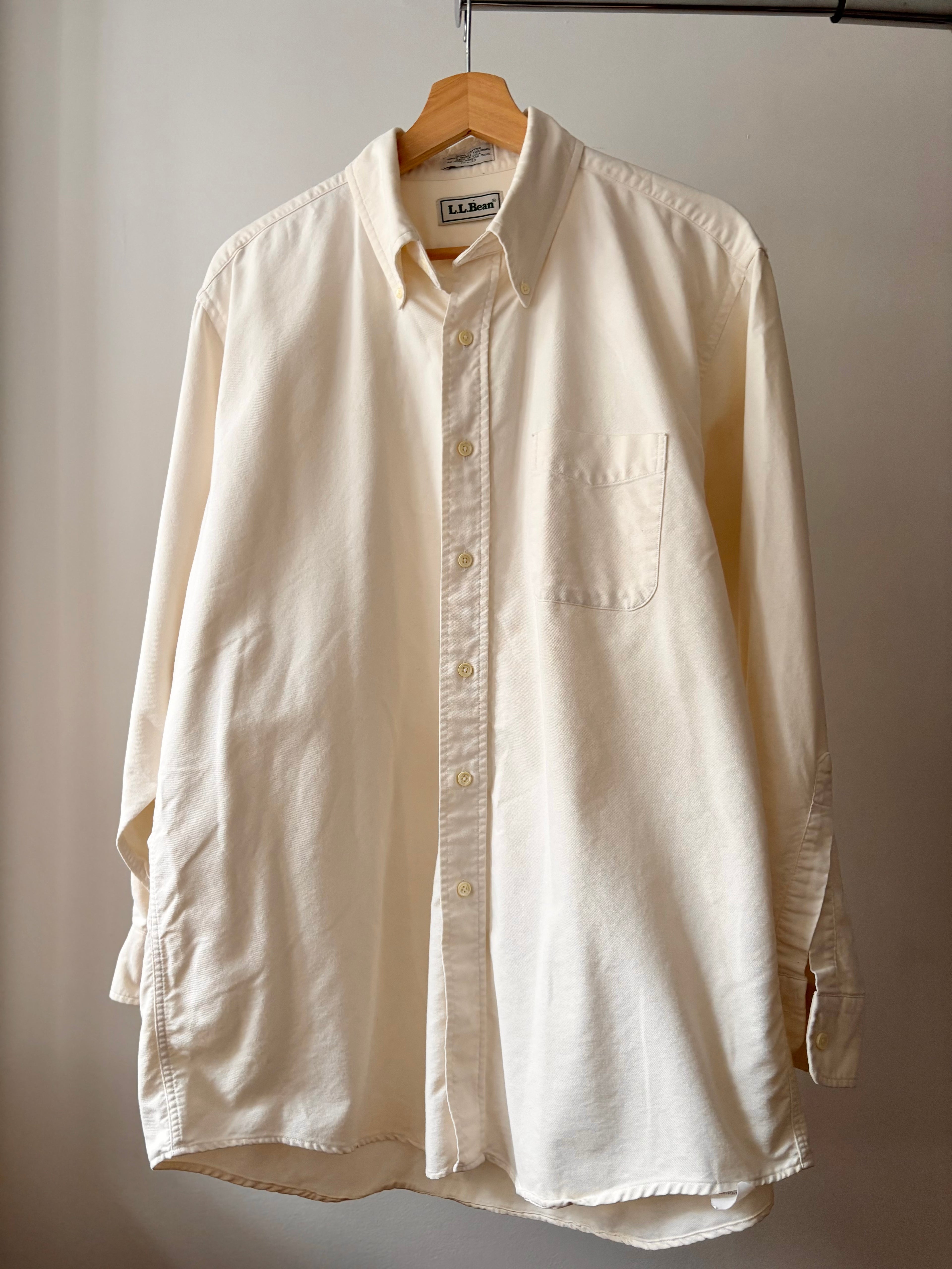 1980s Cream L.L. Bean Shirt | Vintage Button Up