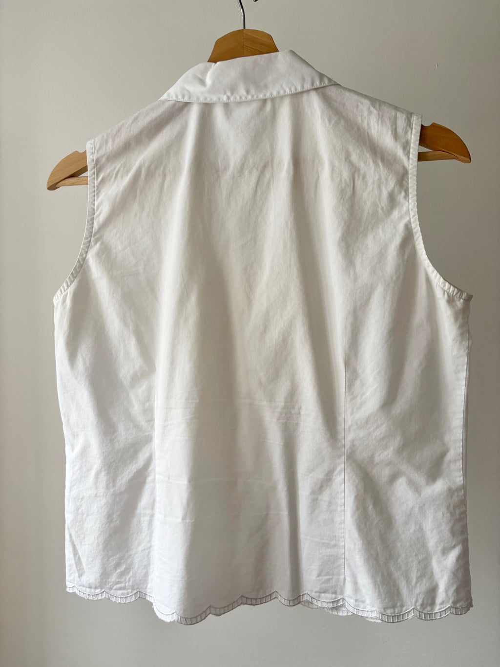 1990s Embroidered Cropped Cotton Blouse