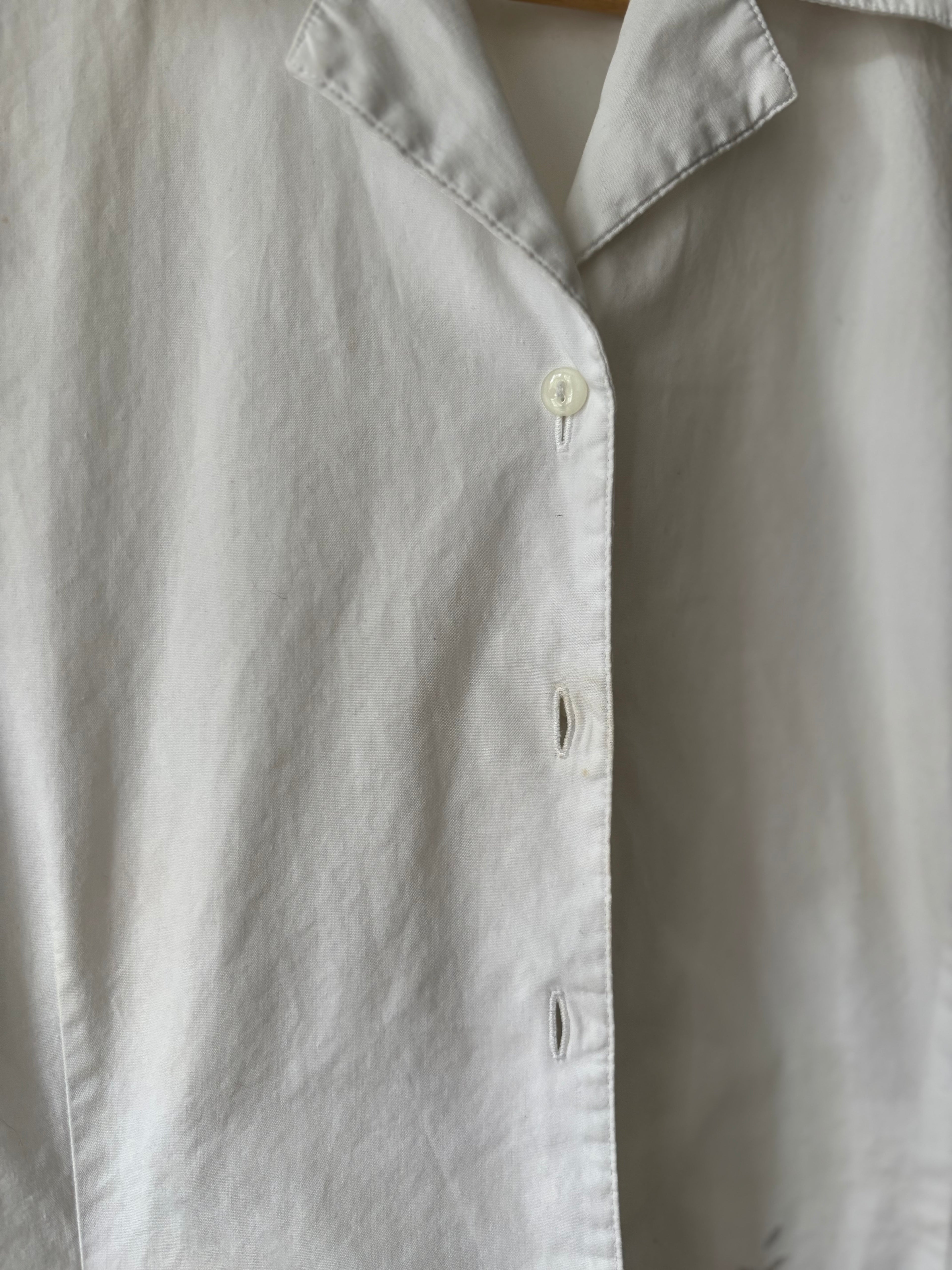 1990s Embroidered Cropped Cotton Blouse