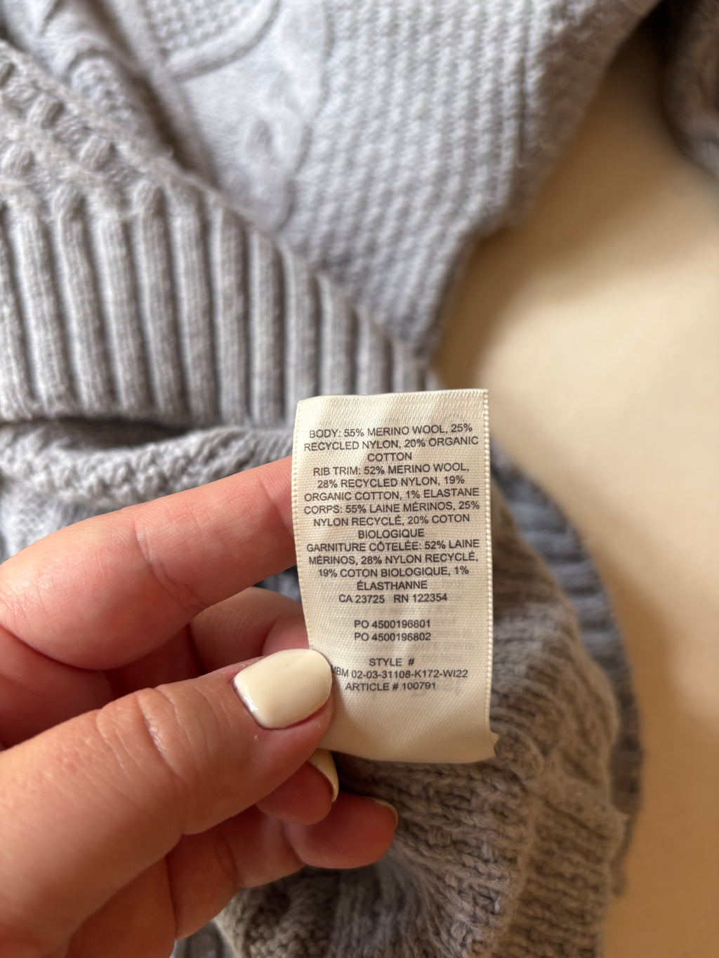 Merino Blend Cable Knit Aritzia Peggy Sweater
