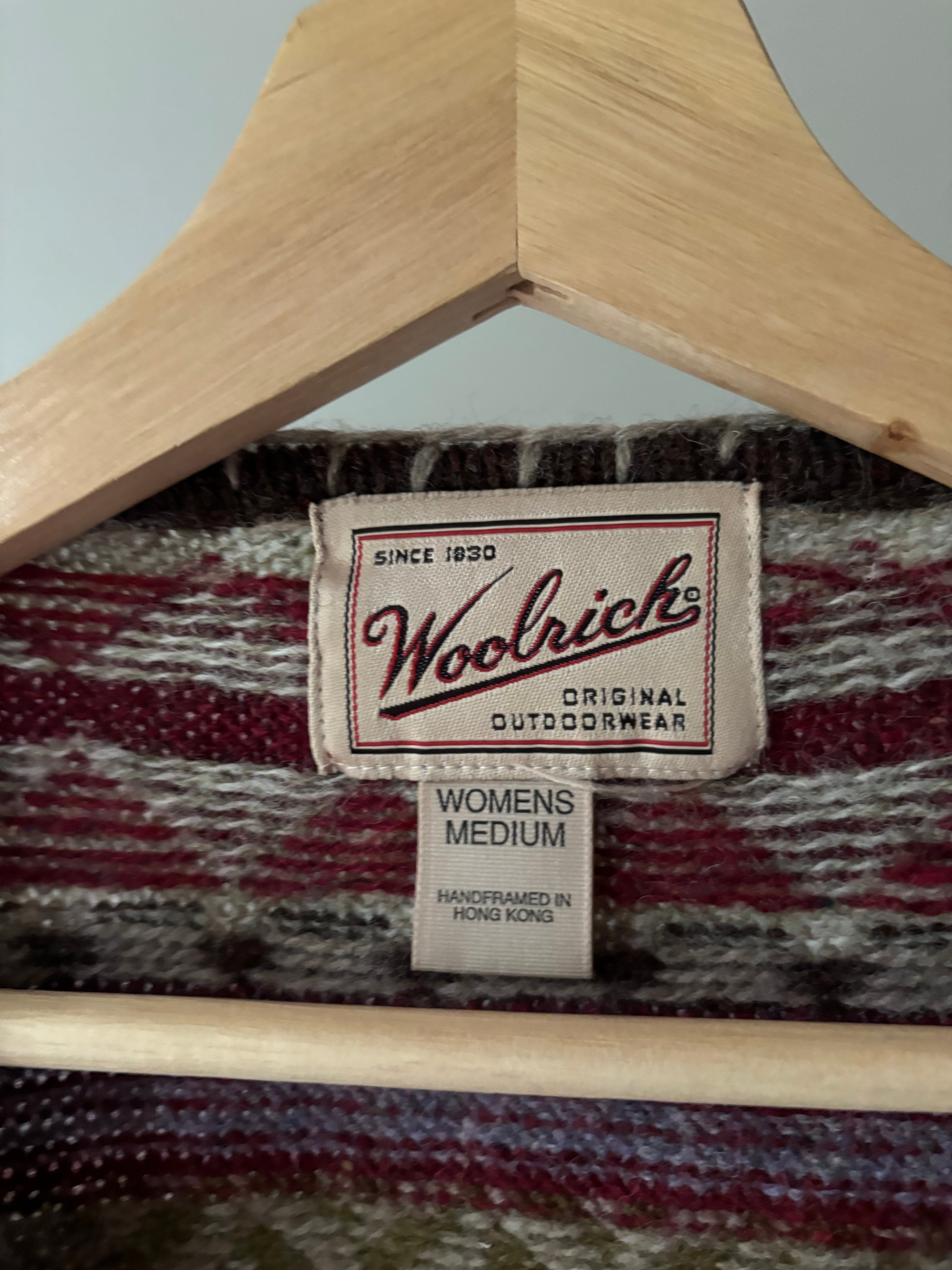 1990s Boxy Woolrich Embroidered Wool Sweater