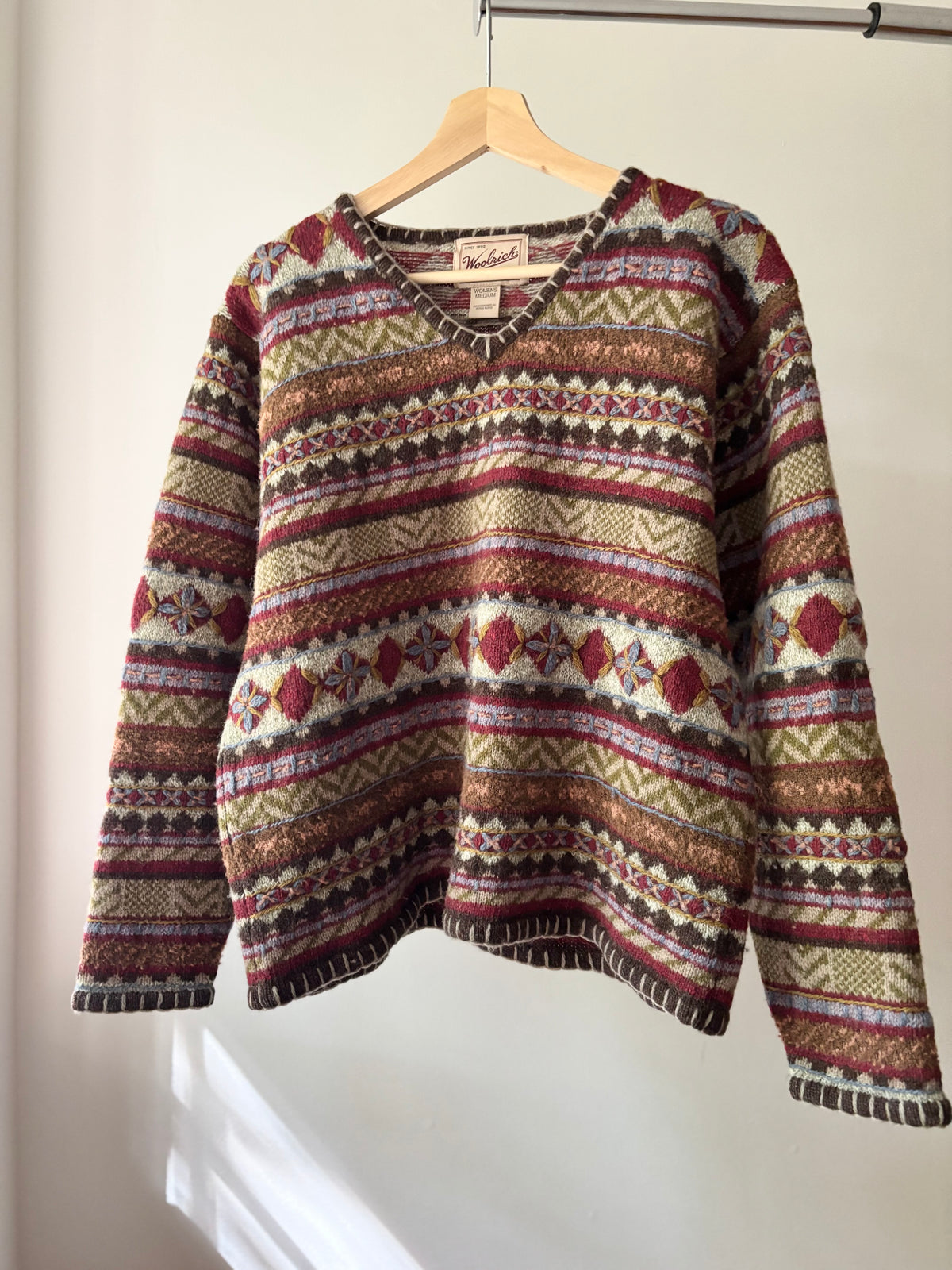 1990s Boxy Woolrich Embroidered Wool Sweater