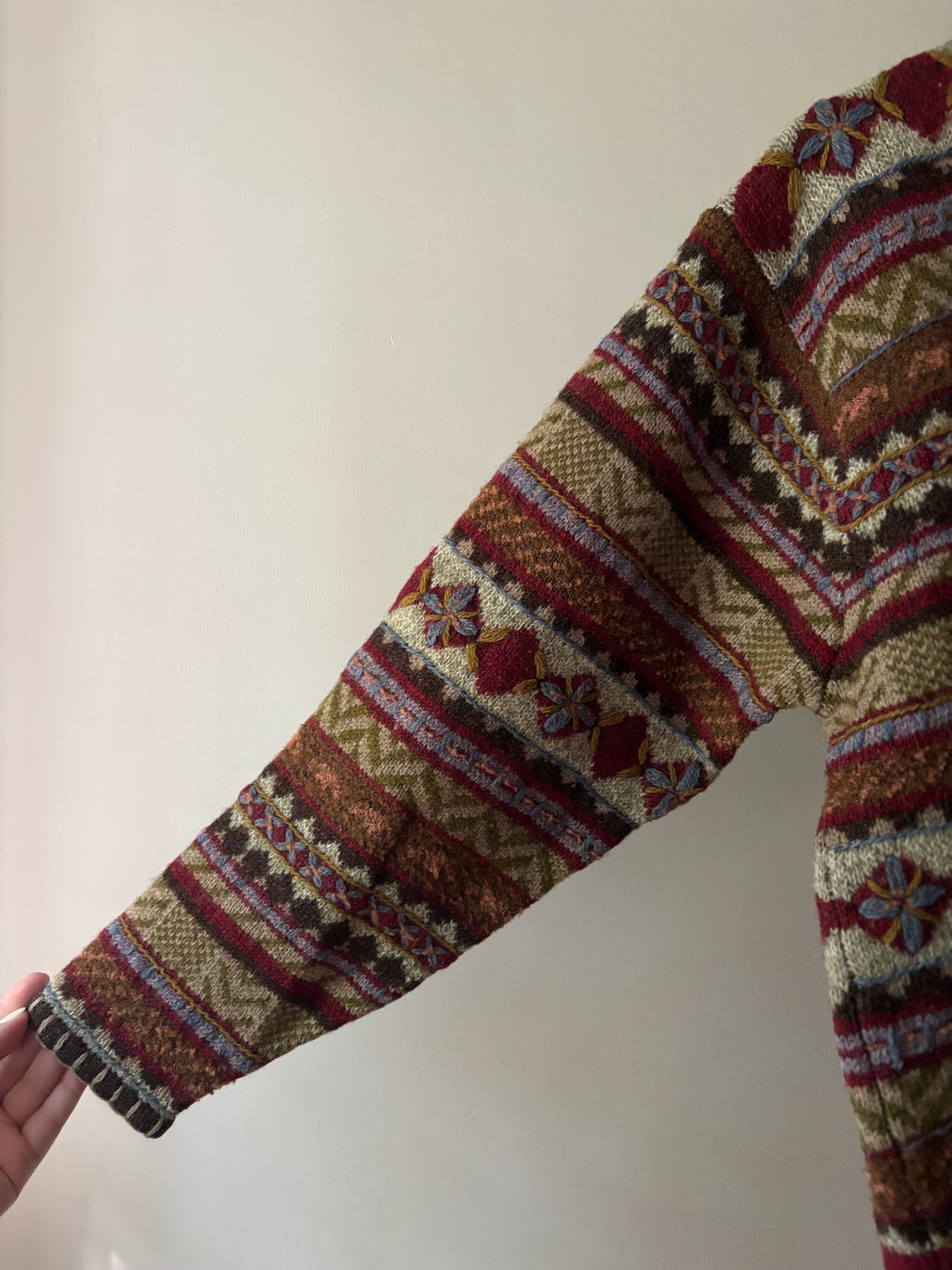 1990s Boxy Woolrich Embroidered Wool Sweater