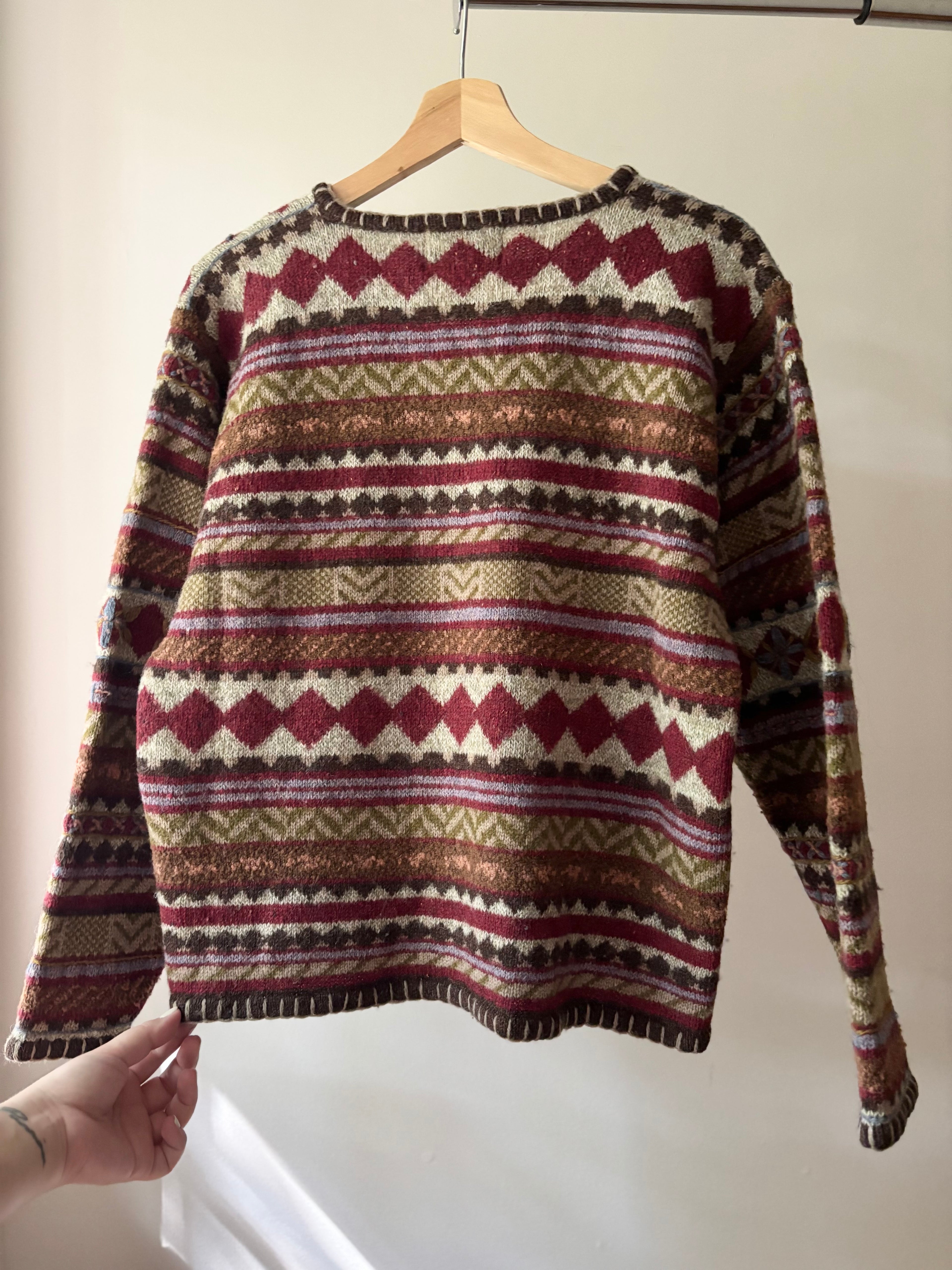 1990s Boxy Woolrich Embroidered Wool Sweater