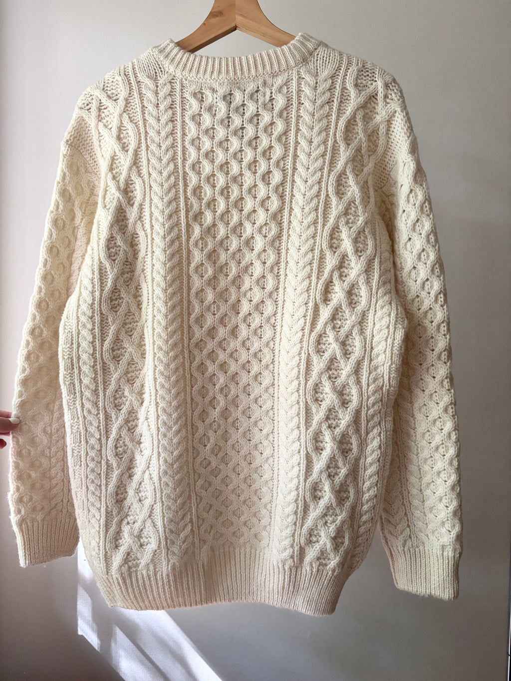 Wool Aran Cream Cable knit | Made in Ireland