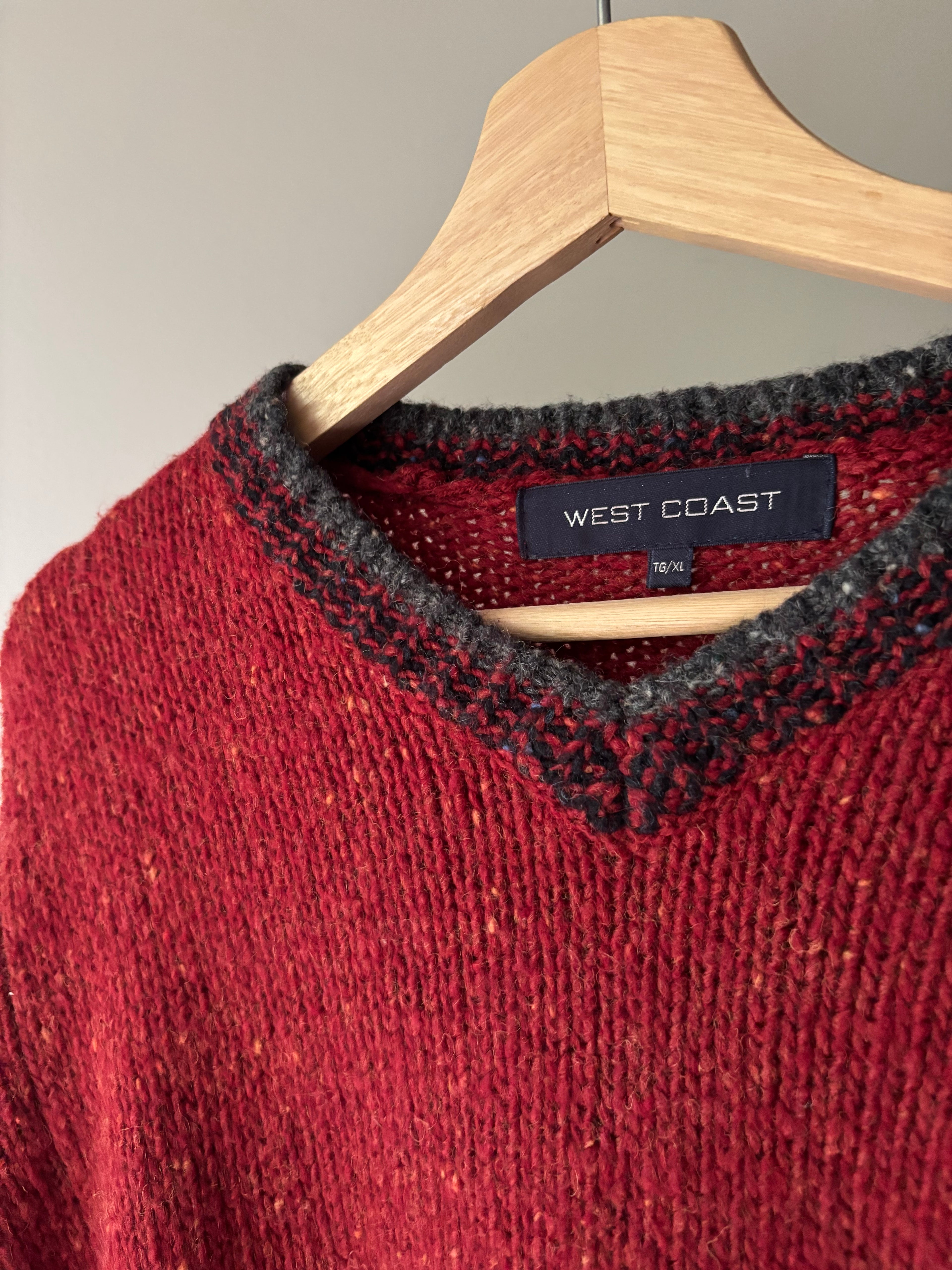 1990s Marled Wool Colour Blocked Sweater