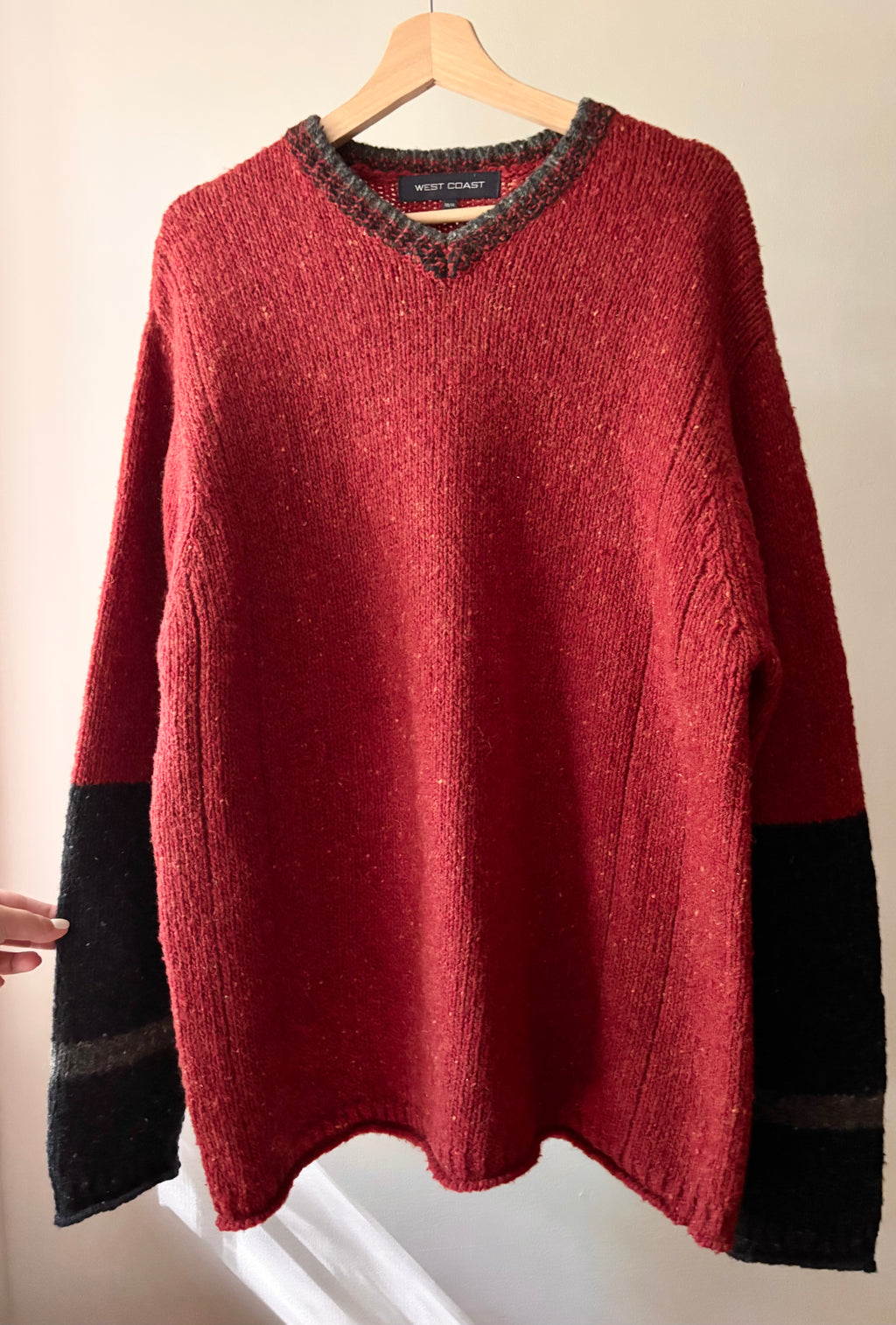 1990s Marled Wool Colour Blocked Sweater