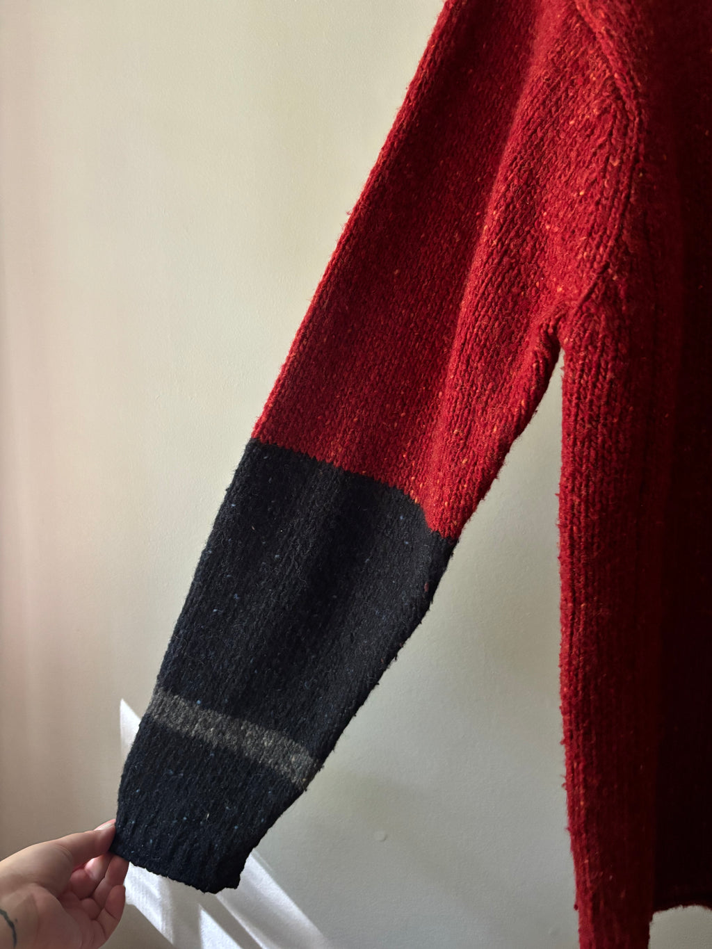 1990s Marled Wool Colour Blocked Sweater