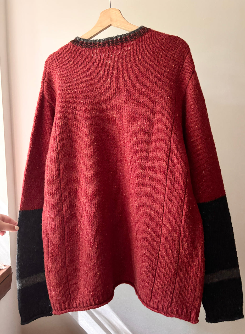 1990s Marled Wool Colour Blocked Sweater