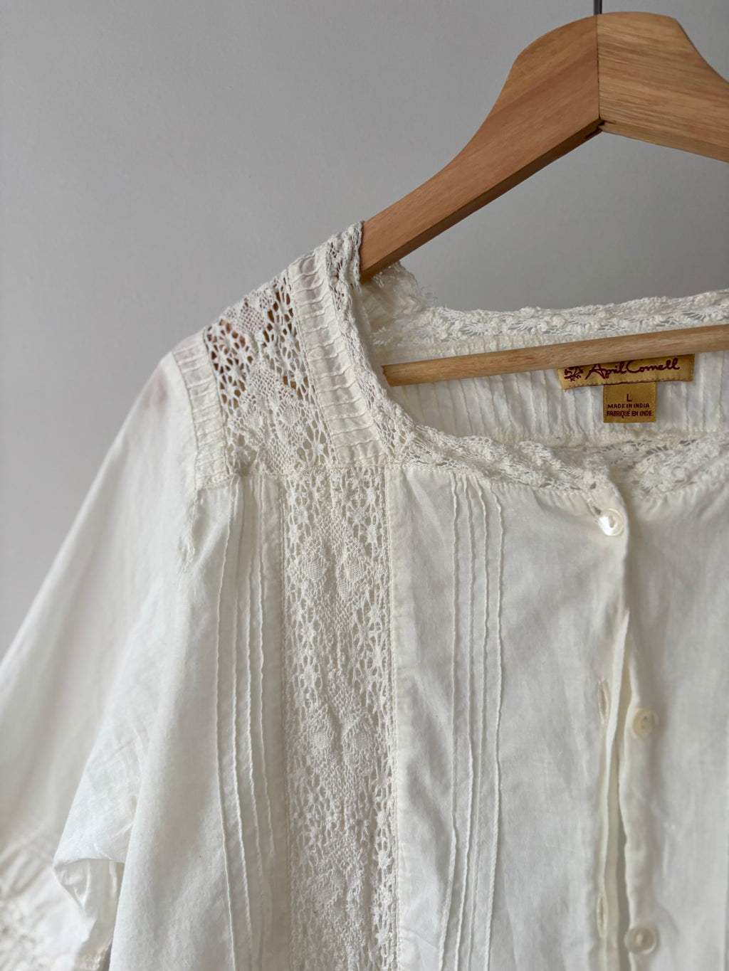 Cream Light Cotton & Lace April Cornell Blouse