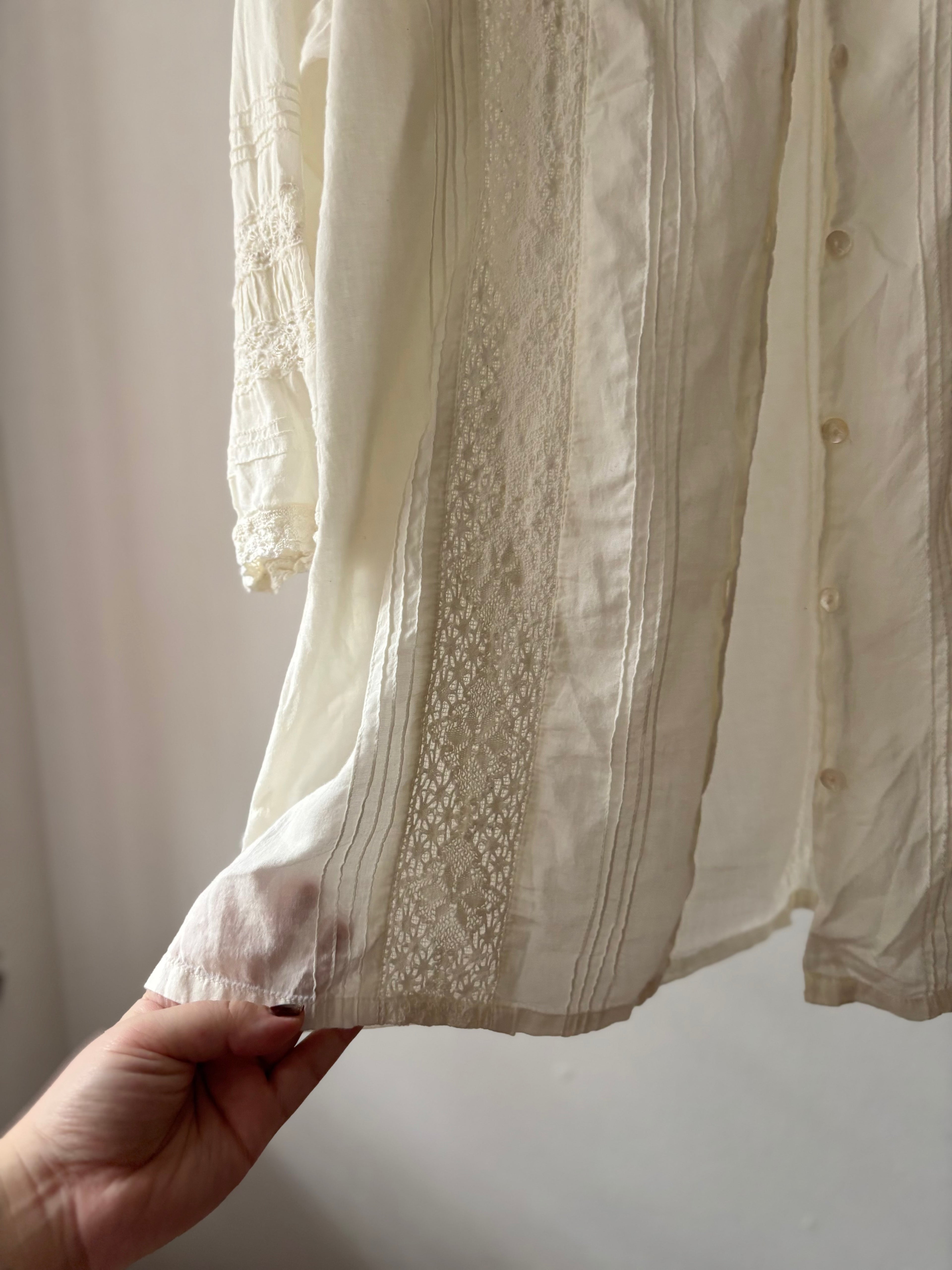 Cream Light Cotton & Lace April Cornell Blouse