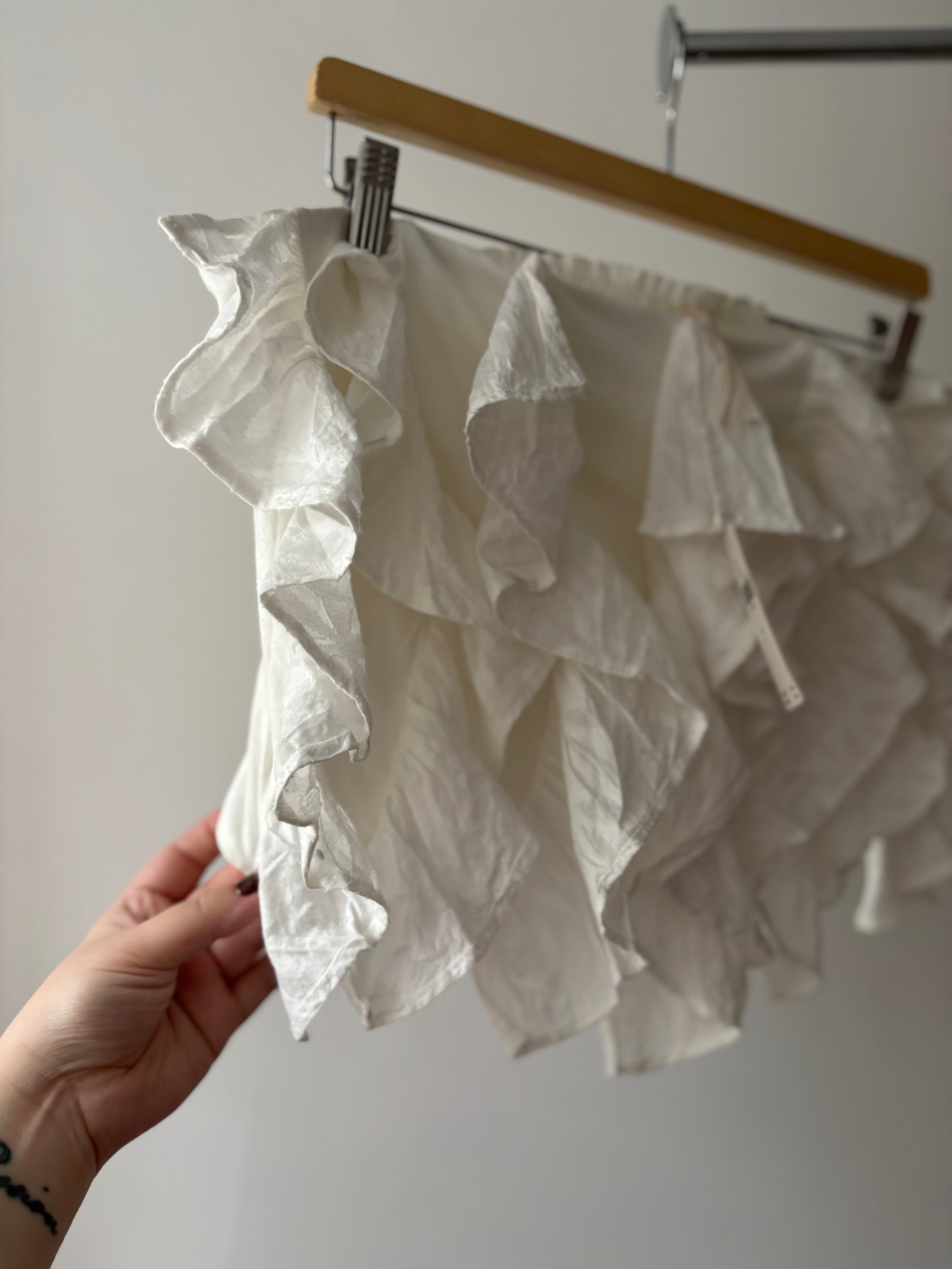 Strapless Ruffled Cotton Anthropologie Crop Top