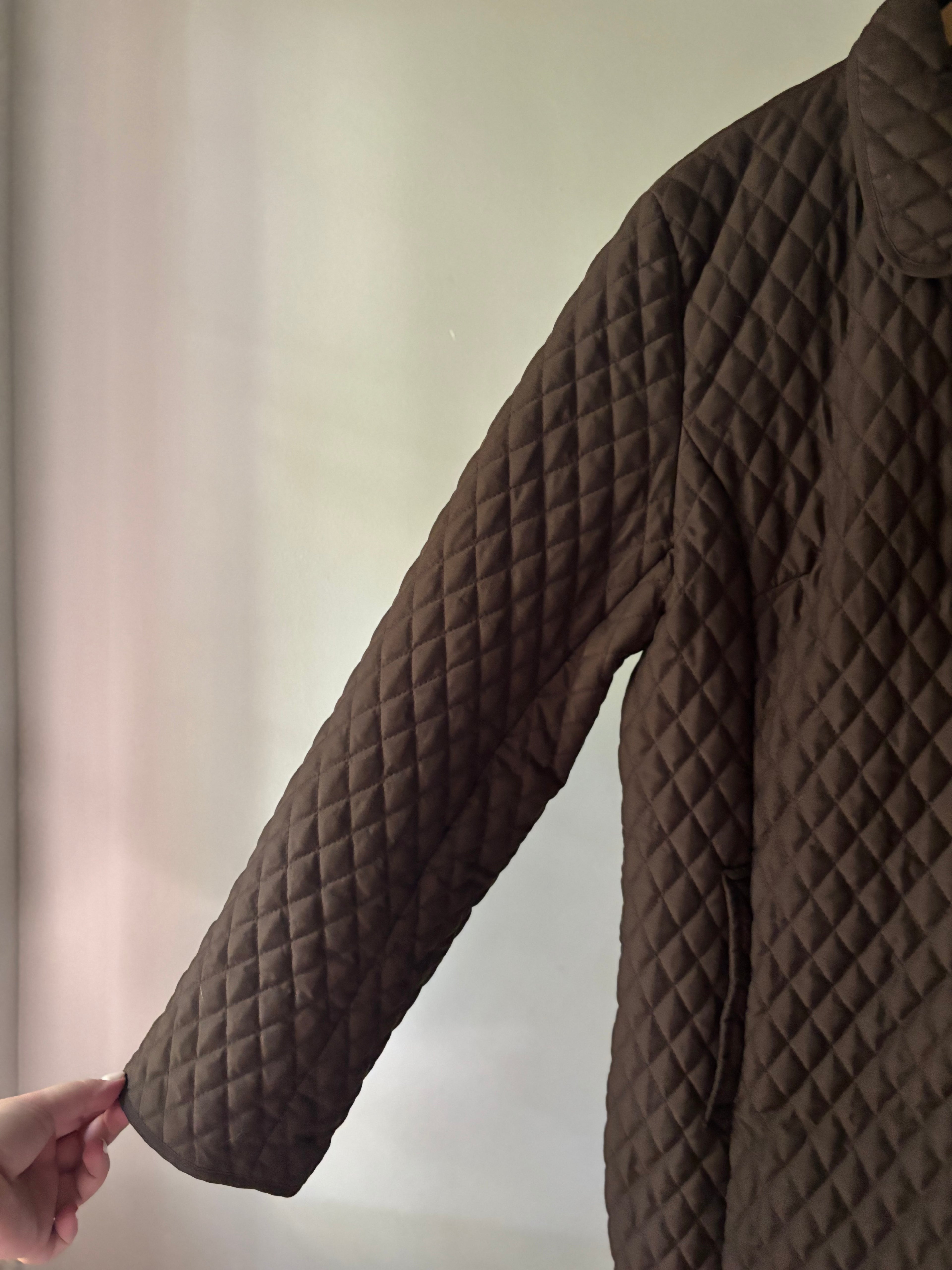 1990s Soft Quilted Light Jacket | Vintage Brown Fall Coat