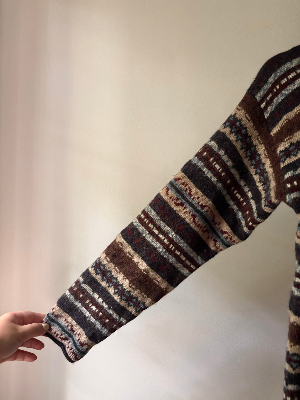 1990s Patterned Wool Cardigan
