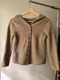 Soft Cropped Wool Knit Hoodie