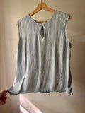 1990s Pale Blue Keyhole Flowy Top
