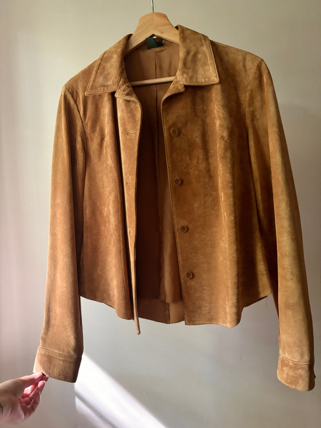 1990s Tan Suede Light Jacket | Vintage Cropped Jacket