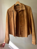 1990s Tan Suede Light Jacket | Vintage Cropped Jacket