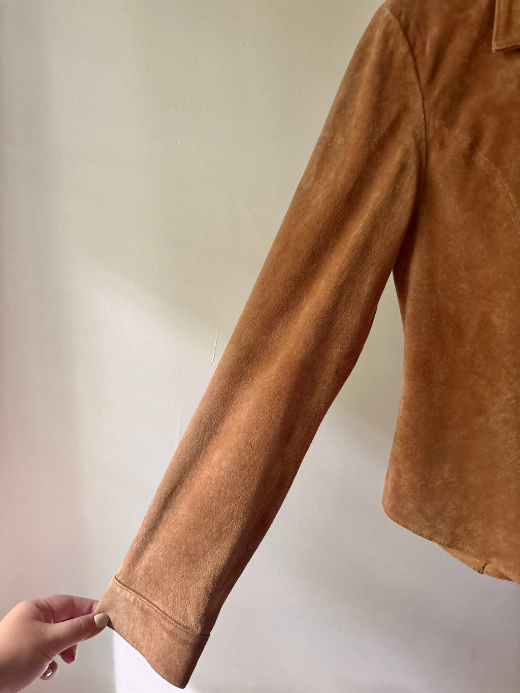 1990s Tan Suede Light Jacket | Vintage Cropped Jacket