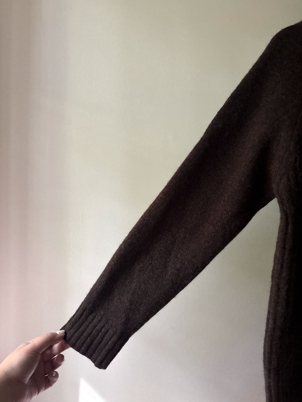 Y2K Chocolate Brown Wool Quarter Zip Sweater