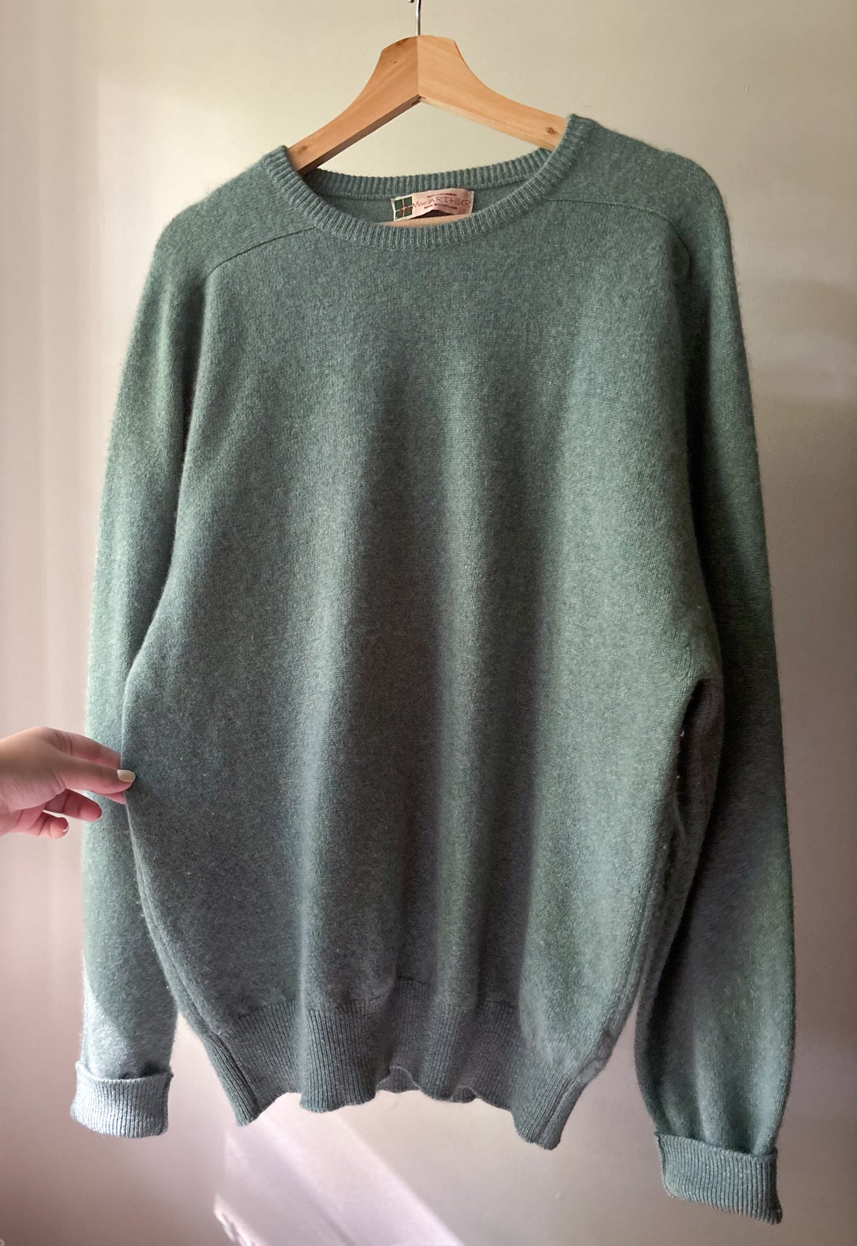 1960s Scottish Cashmere Sweater | Light Teal Blue Knit