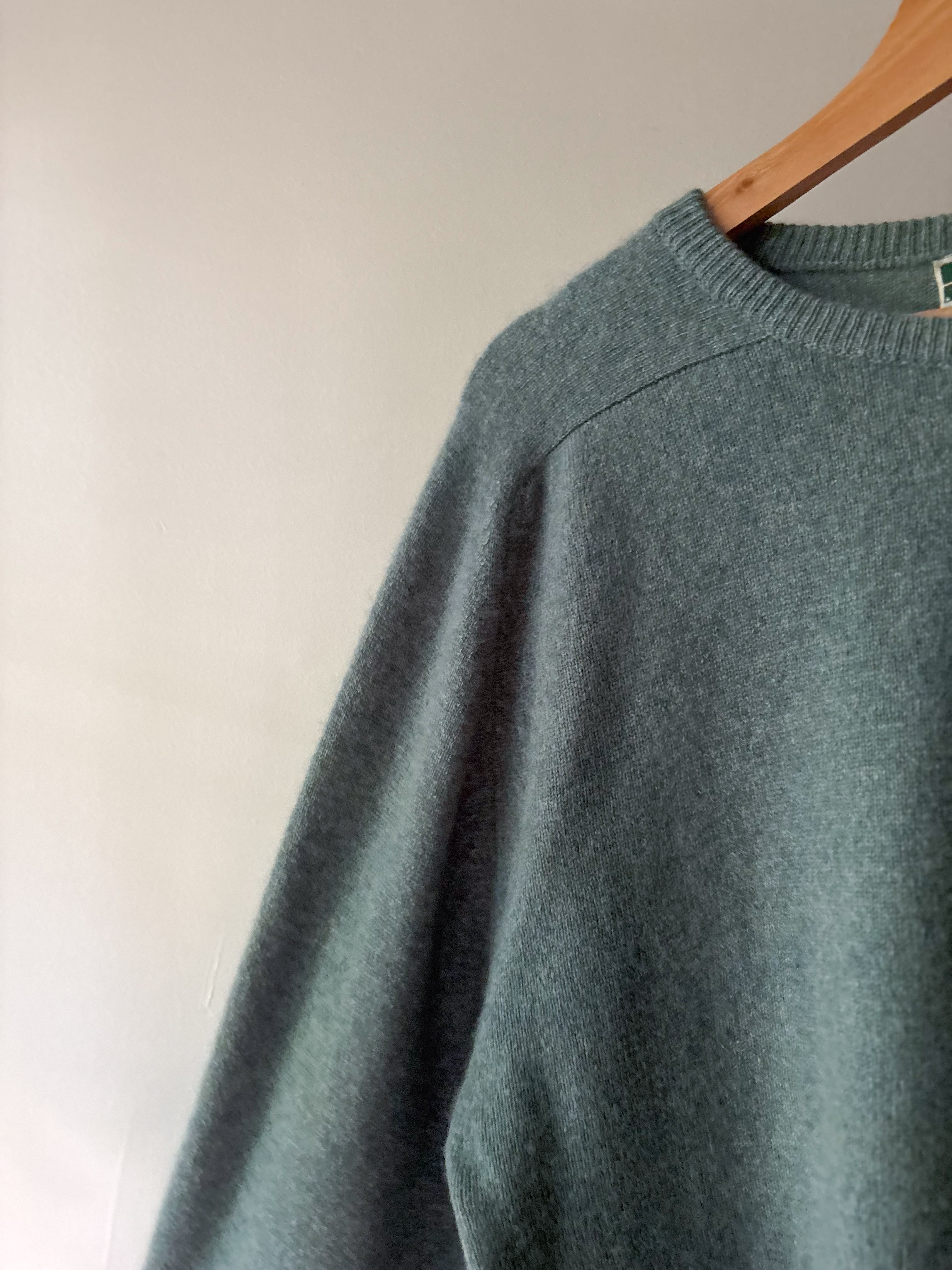 1960s Scottish Cashmere Sweater | Light Teal Blue Knit
