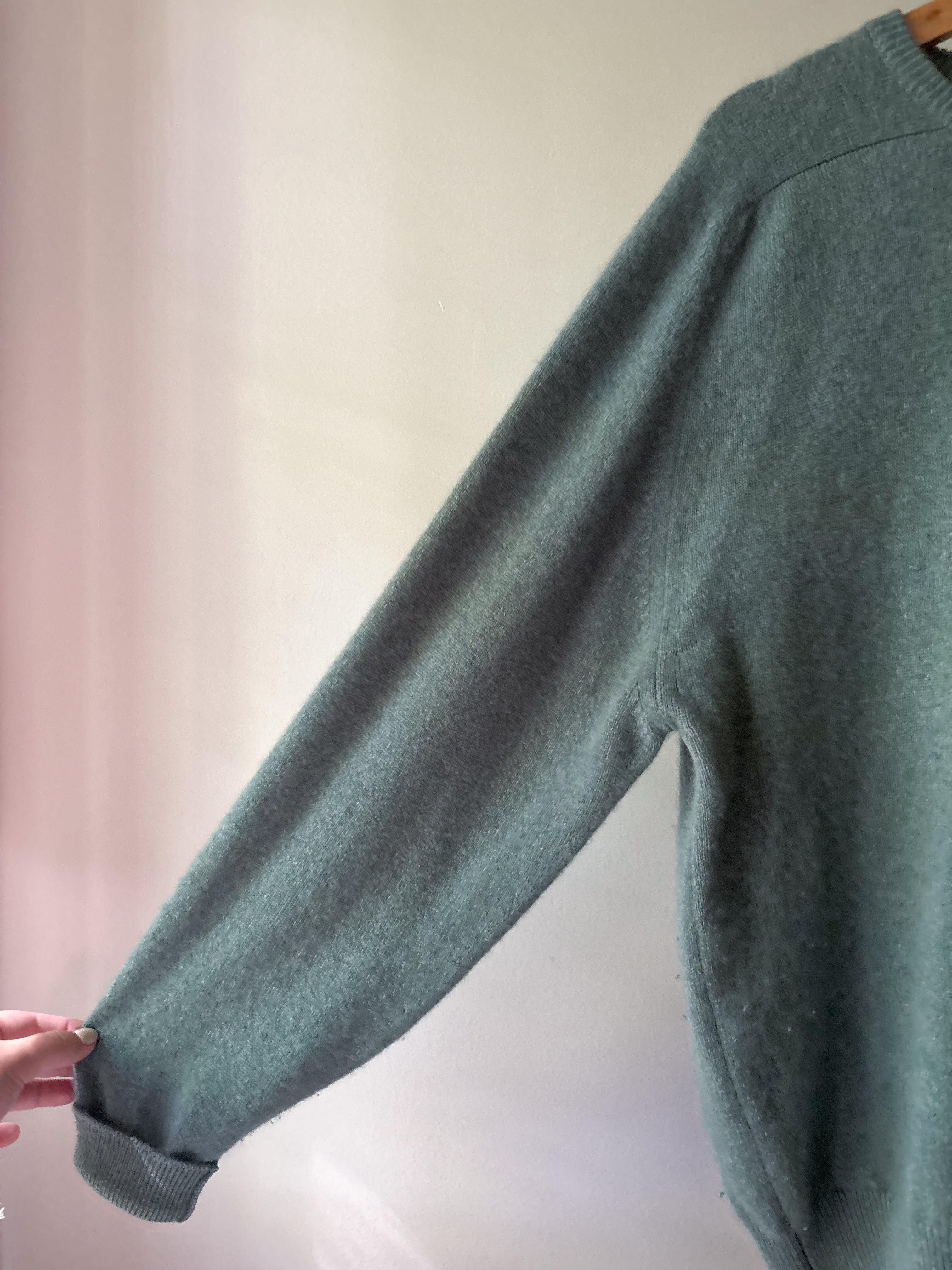 1960s Scottish Cashmere Sweater | Light Teal Blue Knit