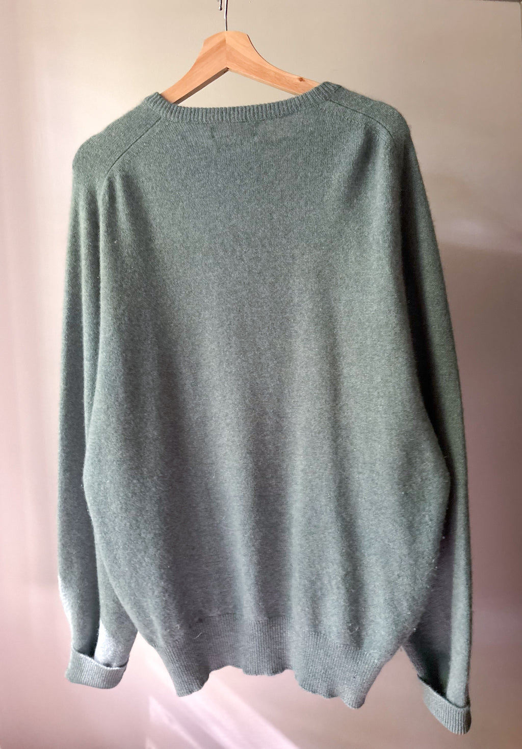 1960s Scottish Cashmere Sweater | Light Teal Blue Knit