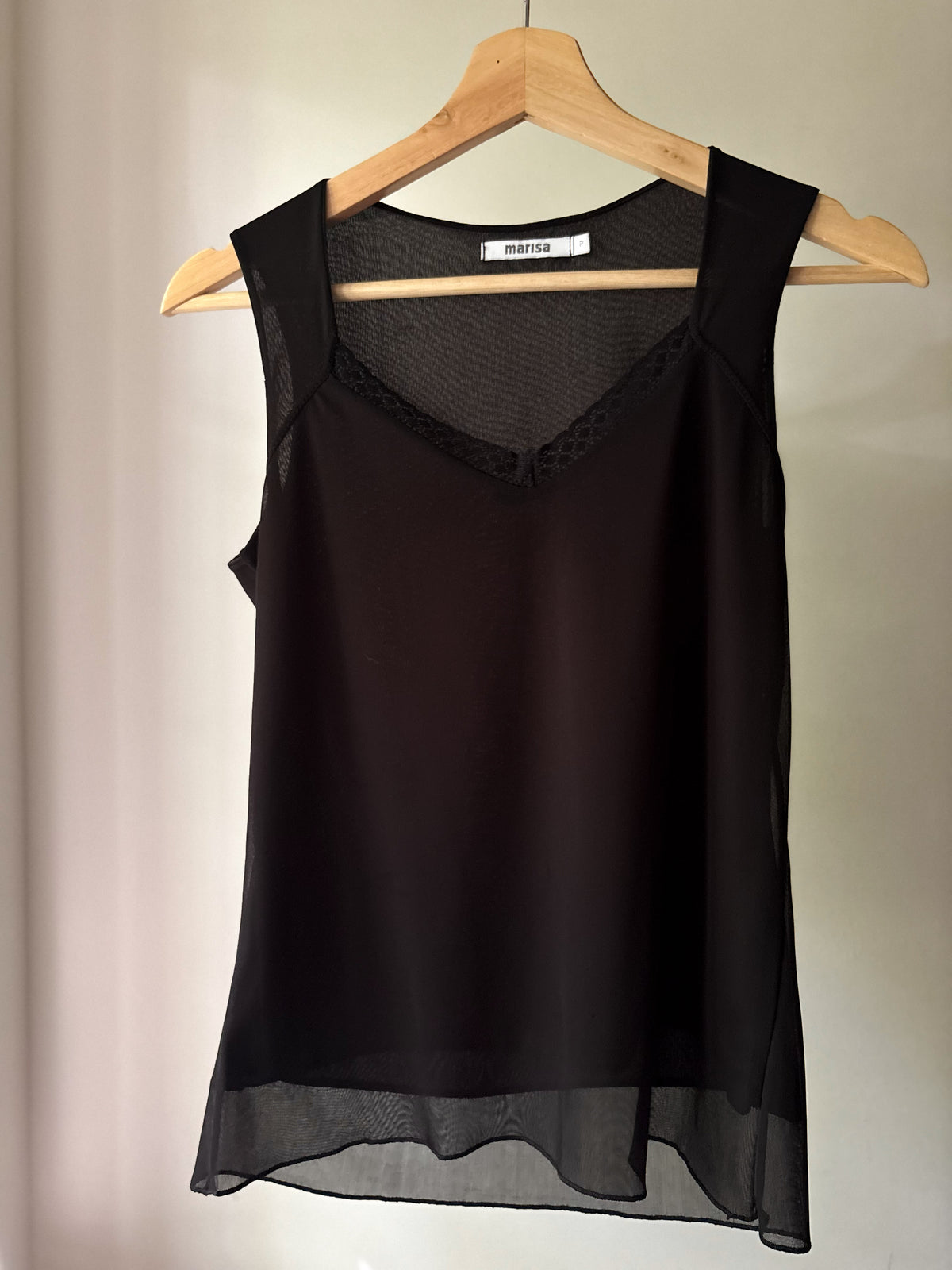 Vintage Double Layer Lace Trim Top