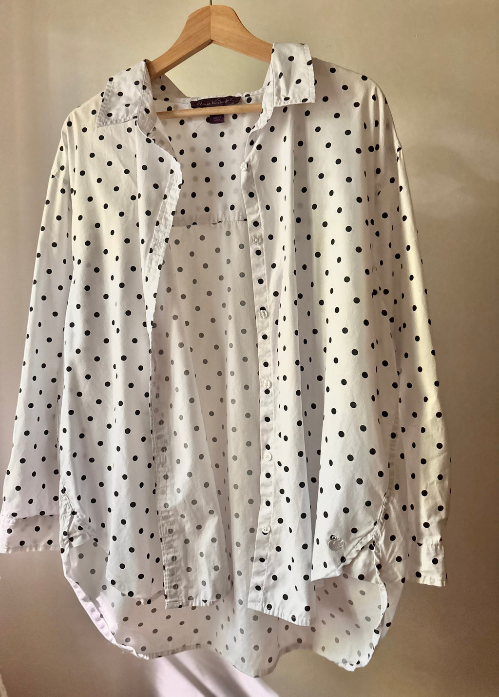 Y2K Cotton Polka Dot Button Up