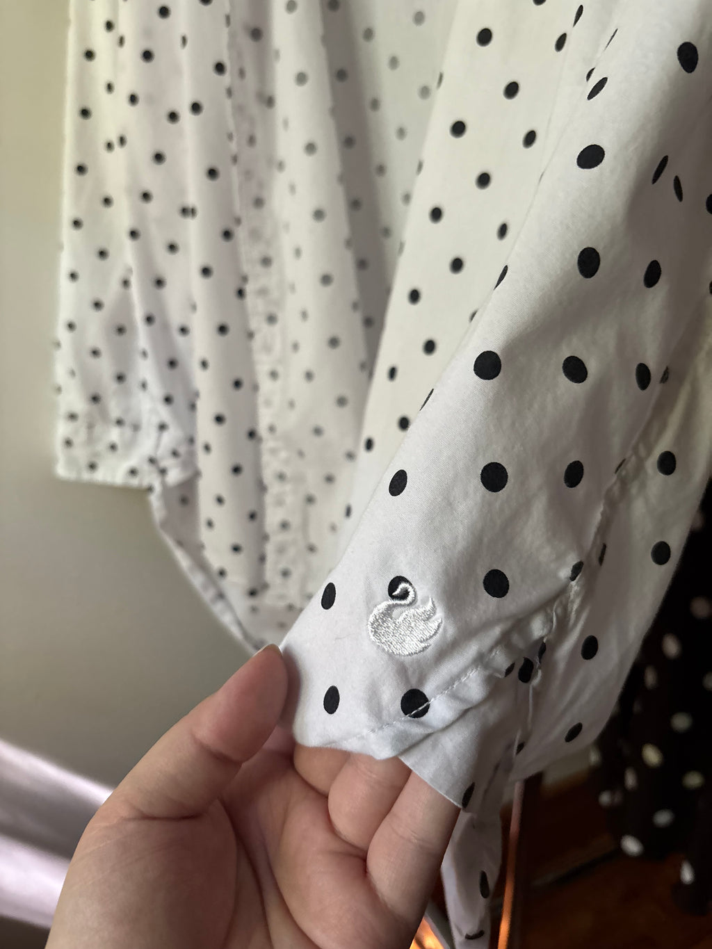 Y2K Cotton Polka Dot Button Up