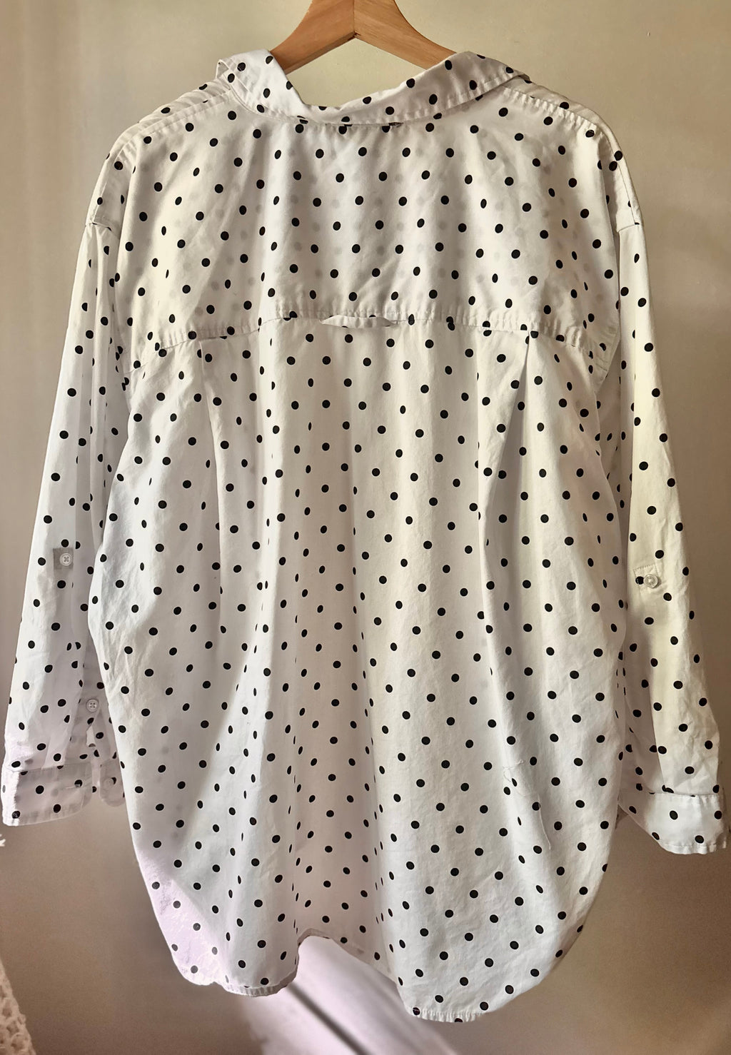 Y2K Cotton Polka Dot Button Up