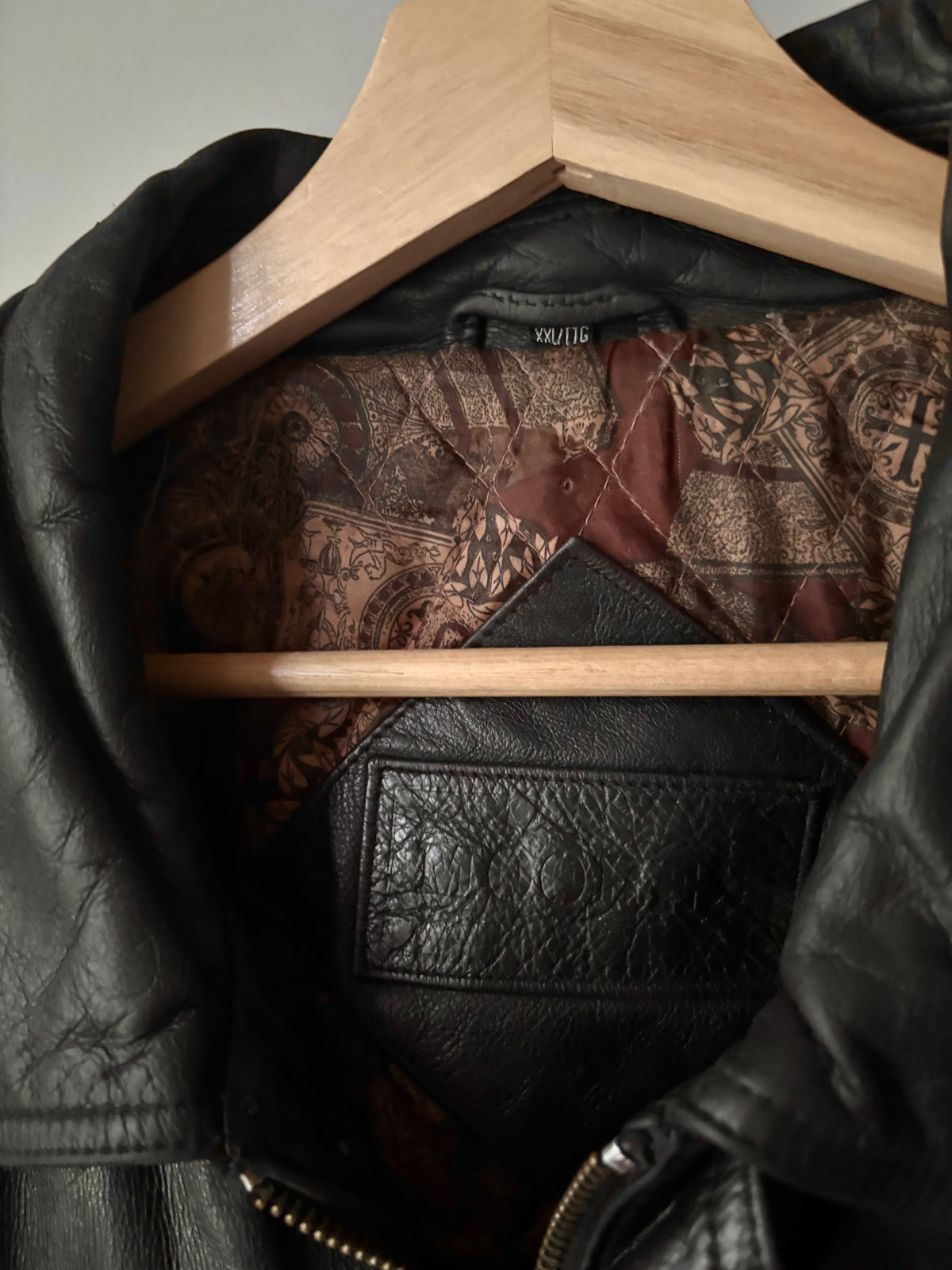 1990s Brown Leather Bomber Jacket | Vintage Oversized Coat
