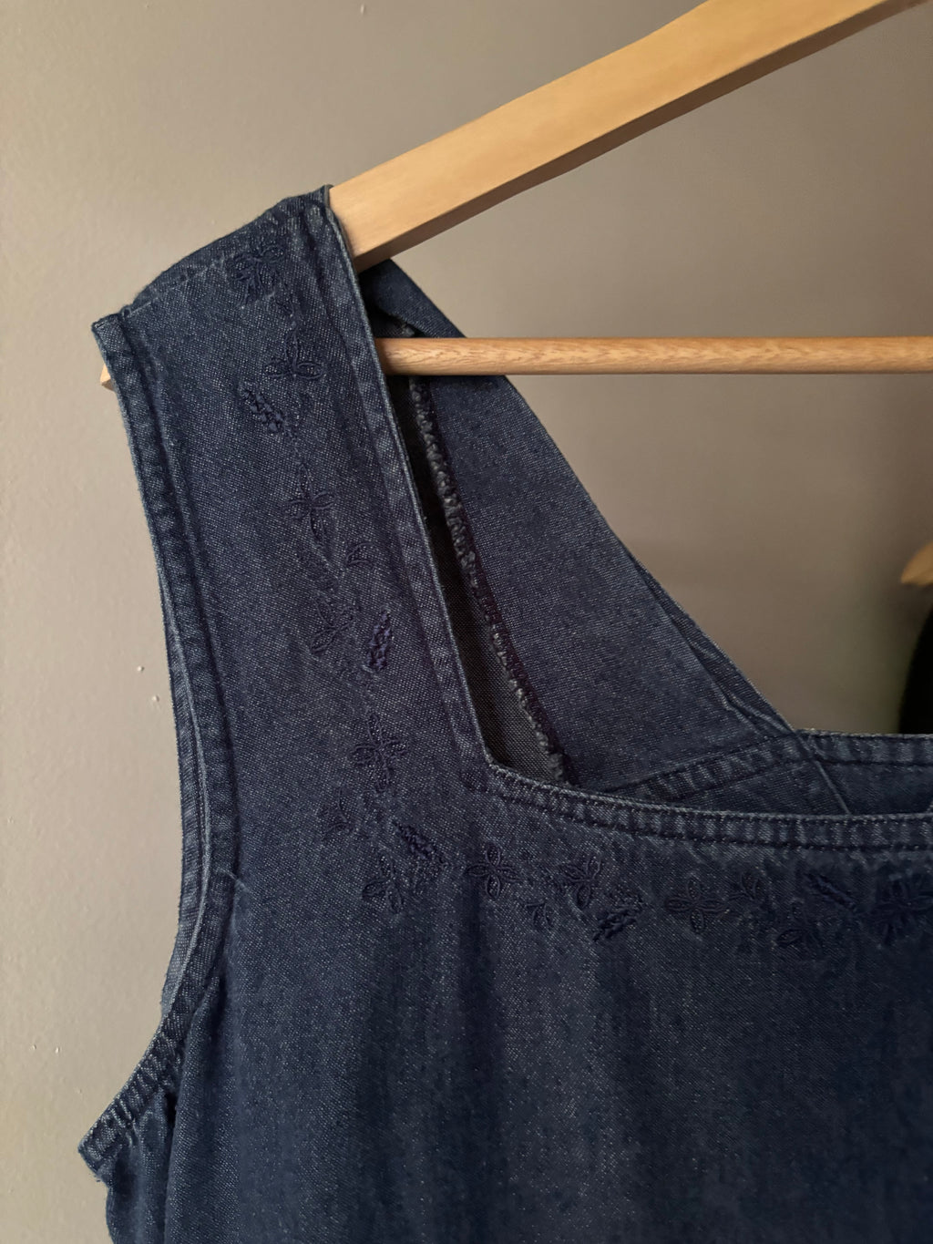 1990s Denim Tie-Back Maxi Dress
